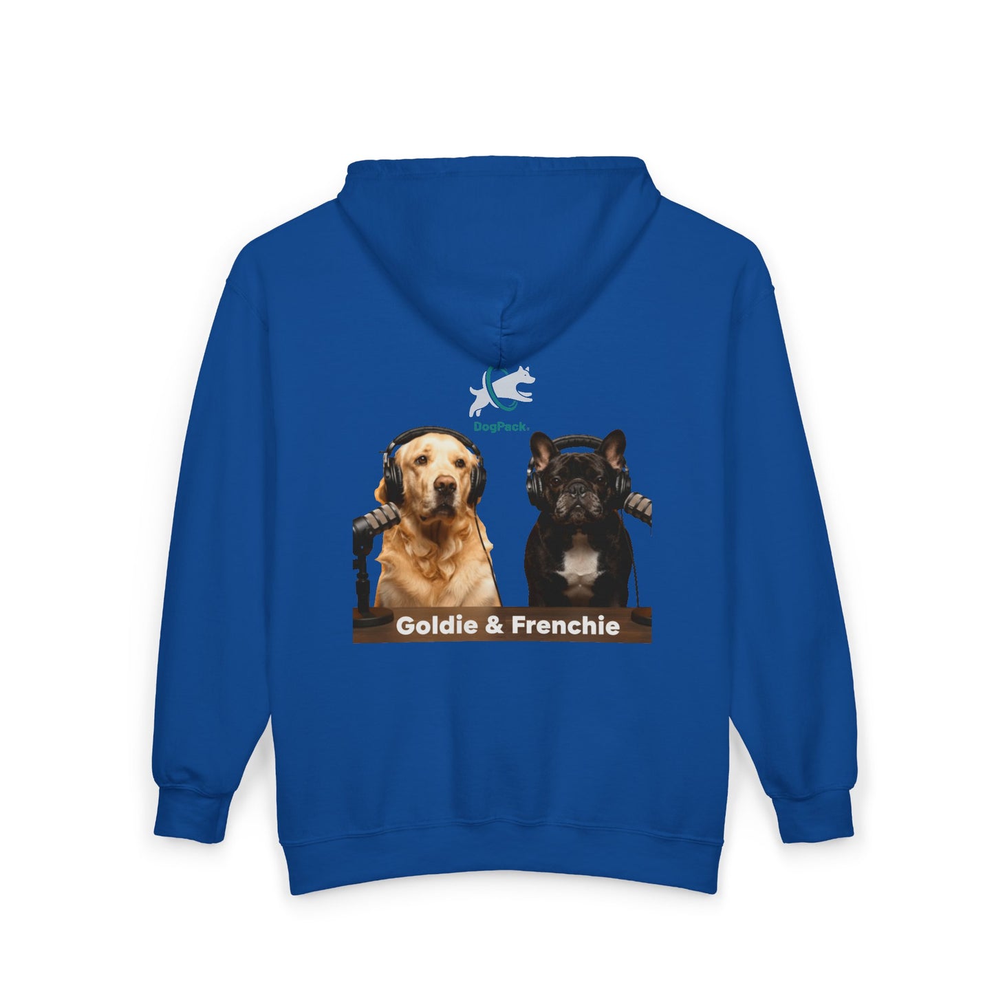 Goldie & Frenchie Podcast Full-Zip Hoodie - Front and Back - Ships from Australia + New Zealand