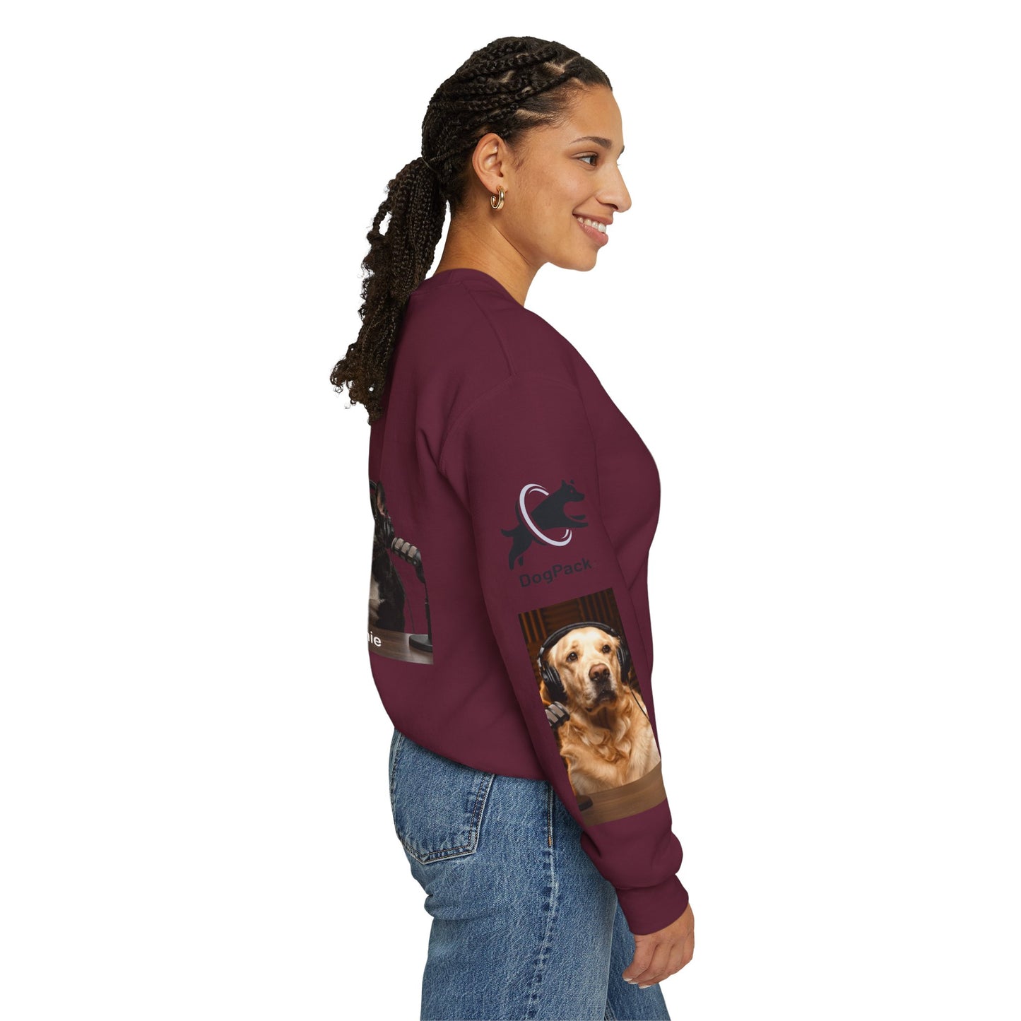 Goldie & Frenchie Have your Back Crewneck and Printed Sleeves