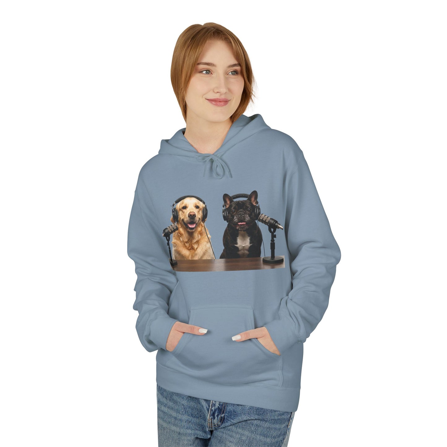 Goldie & Frenchie Repeating Pattern with Australia Flag Hoodie — Front & Back Print - Ships from Australia + New Zealand