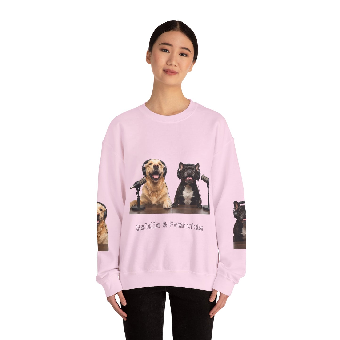 Goldie & Frenchie Smiling Crewneck with G&F sleeves