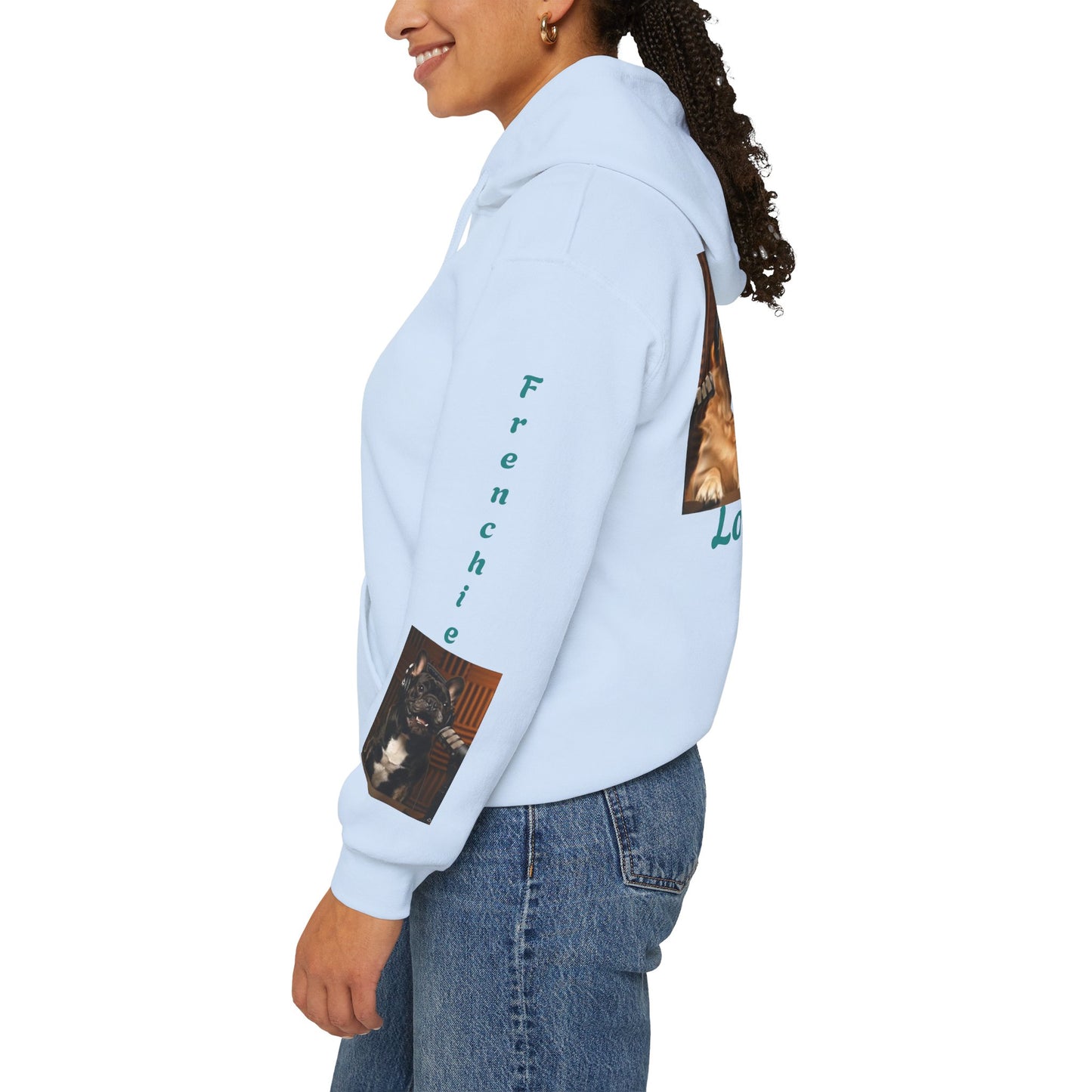 Goldie & Frenchie Hoodie — "Love G&F" Back and Front