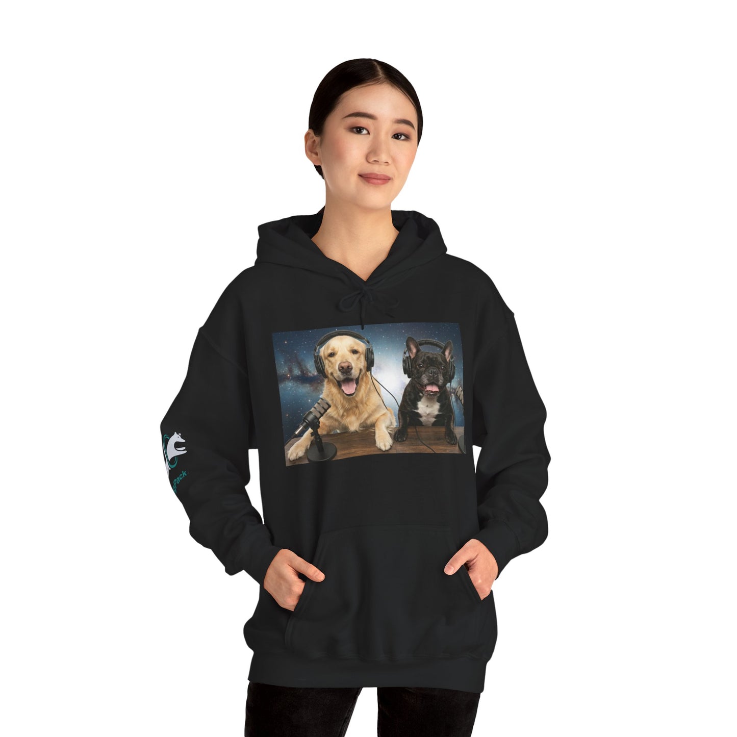 Goldie & Frenchie Cozy Hoodie Broadcasting from Space
