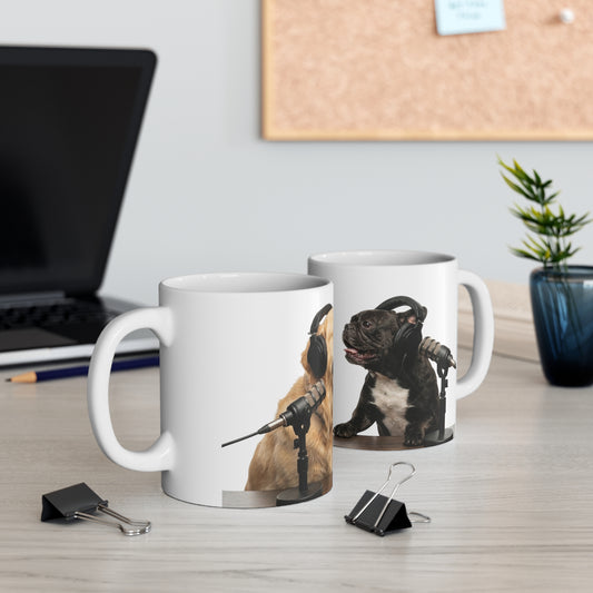 Goldie & Frenchie Chatting Ceramic Mug, (11oz, 15oz) - Made and Ships from Australia