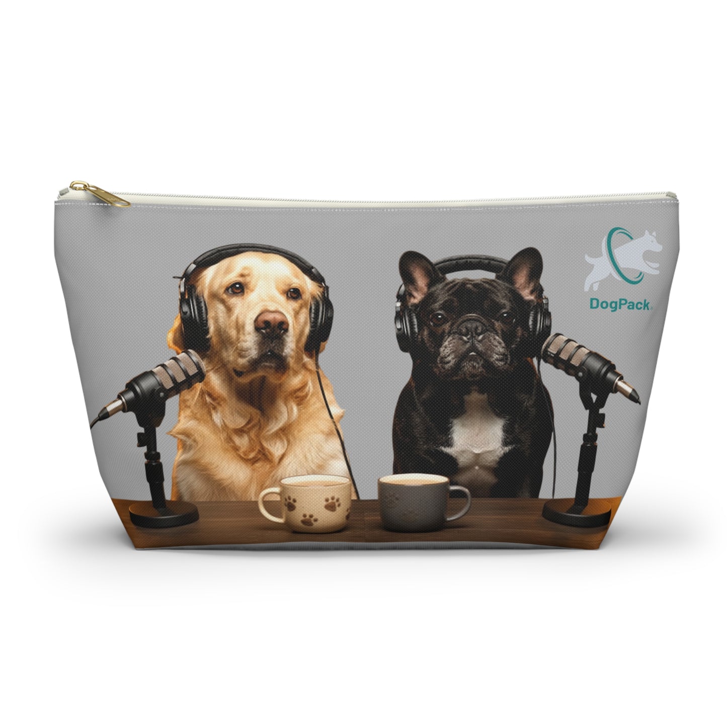 Goldie & Frenchie Playful Puppies and Serious Adults Accessory Pouch