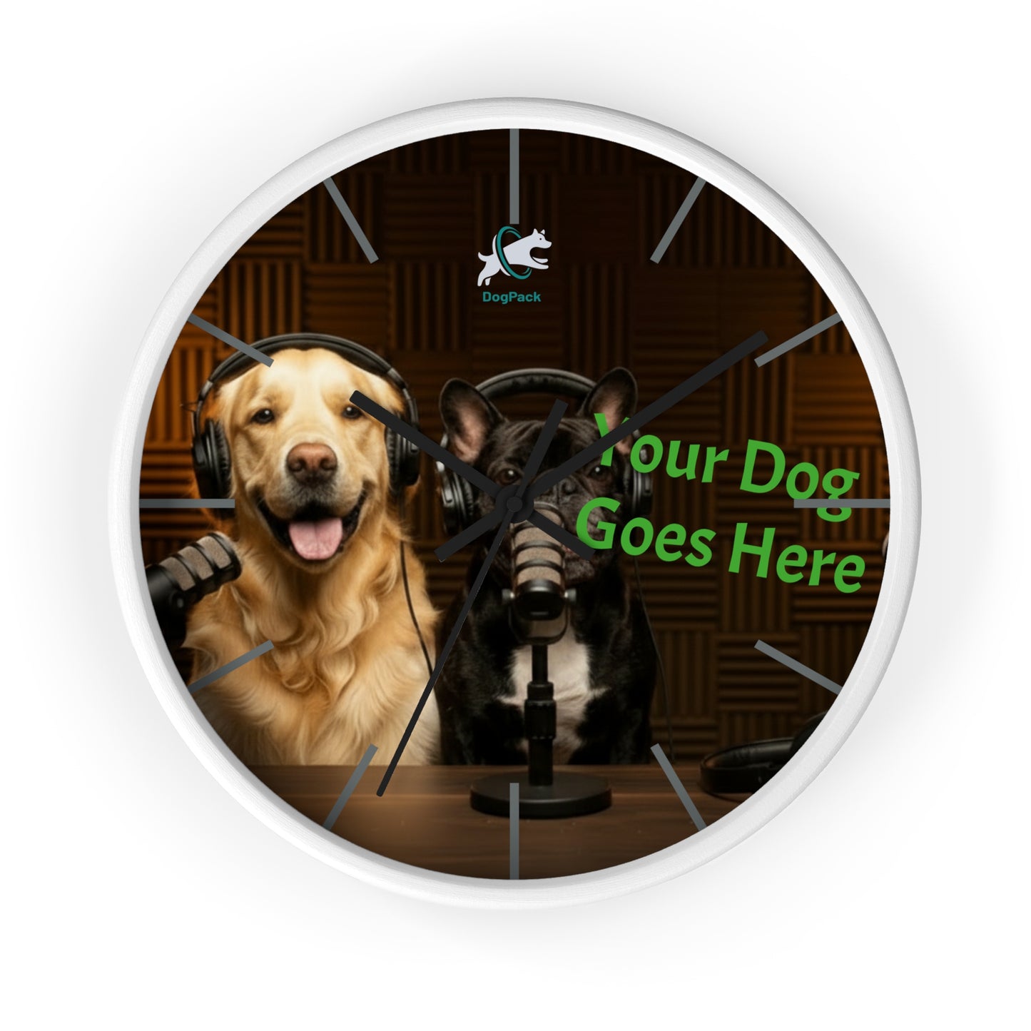 Goldie & Frenchie Custom Studio Wall Clock with your dog