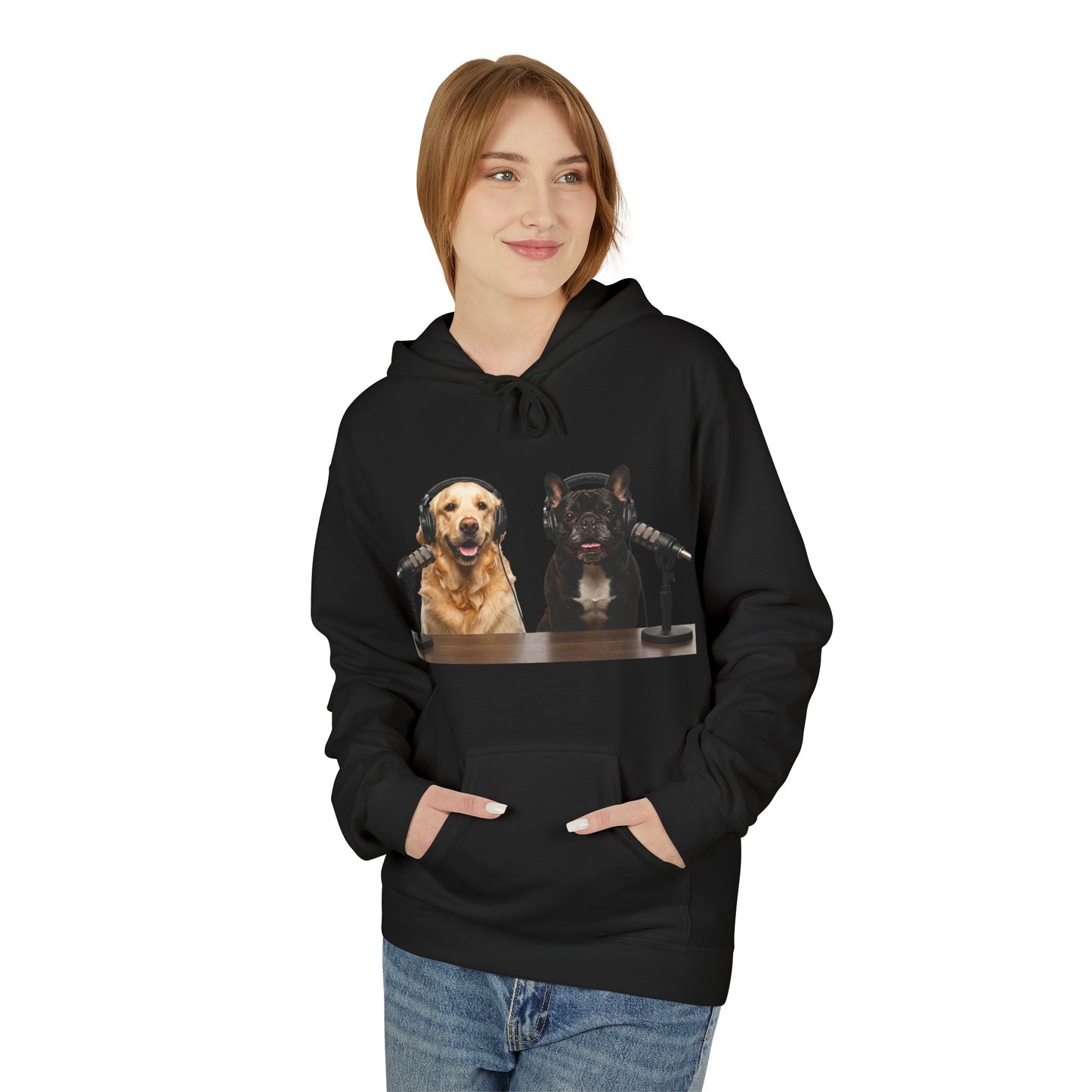 Goldie & Frenchie Repeating Pattern with Australia Flag Hoodie — Front & Back Print - Ships from Australia + New Zealand