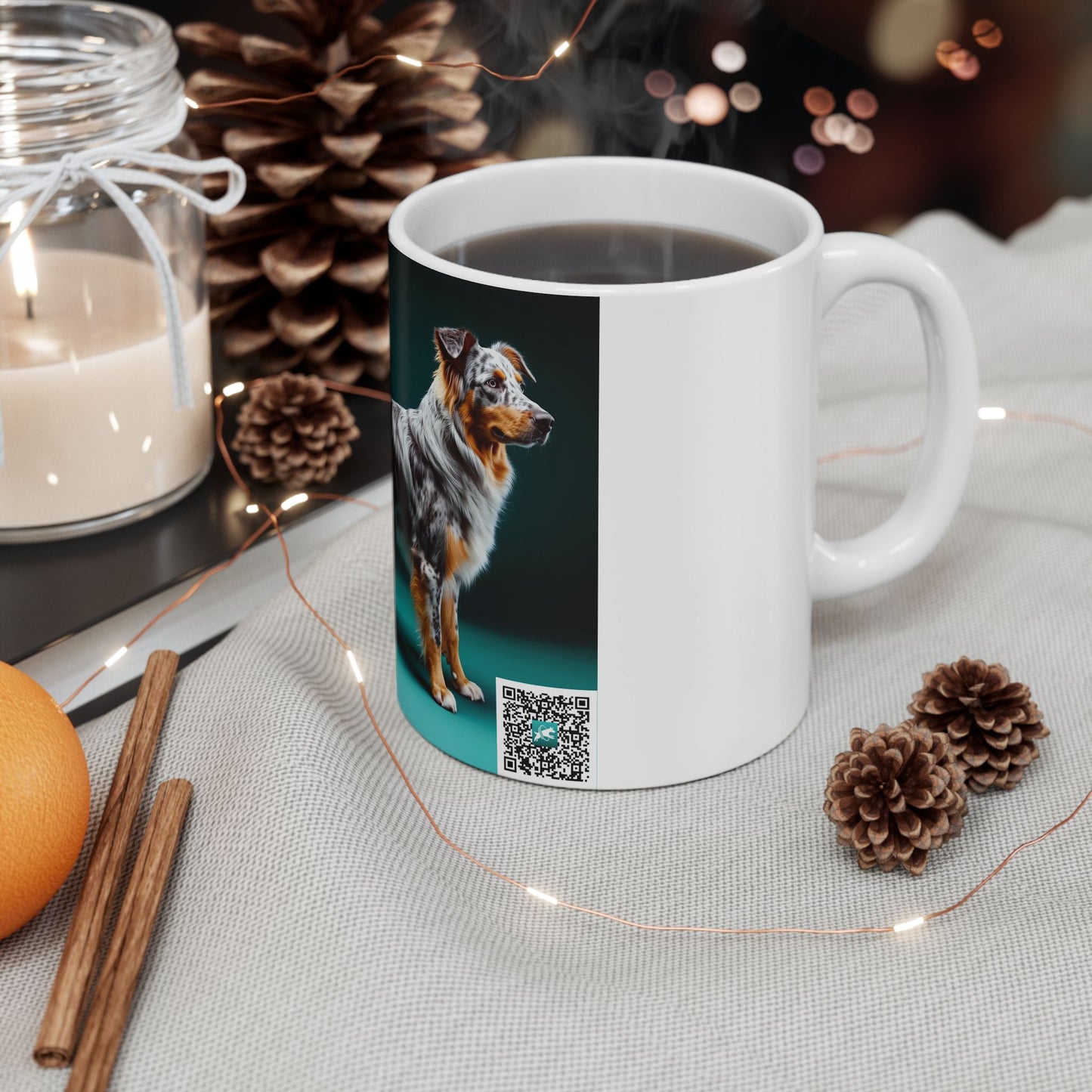 Australian Shepherd Ceramic Mug – Blue Teal Dog Breed Coffee Cup (11oz, 15oz)