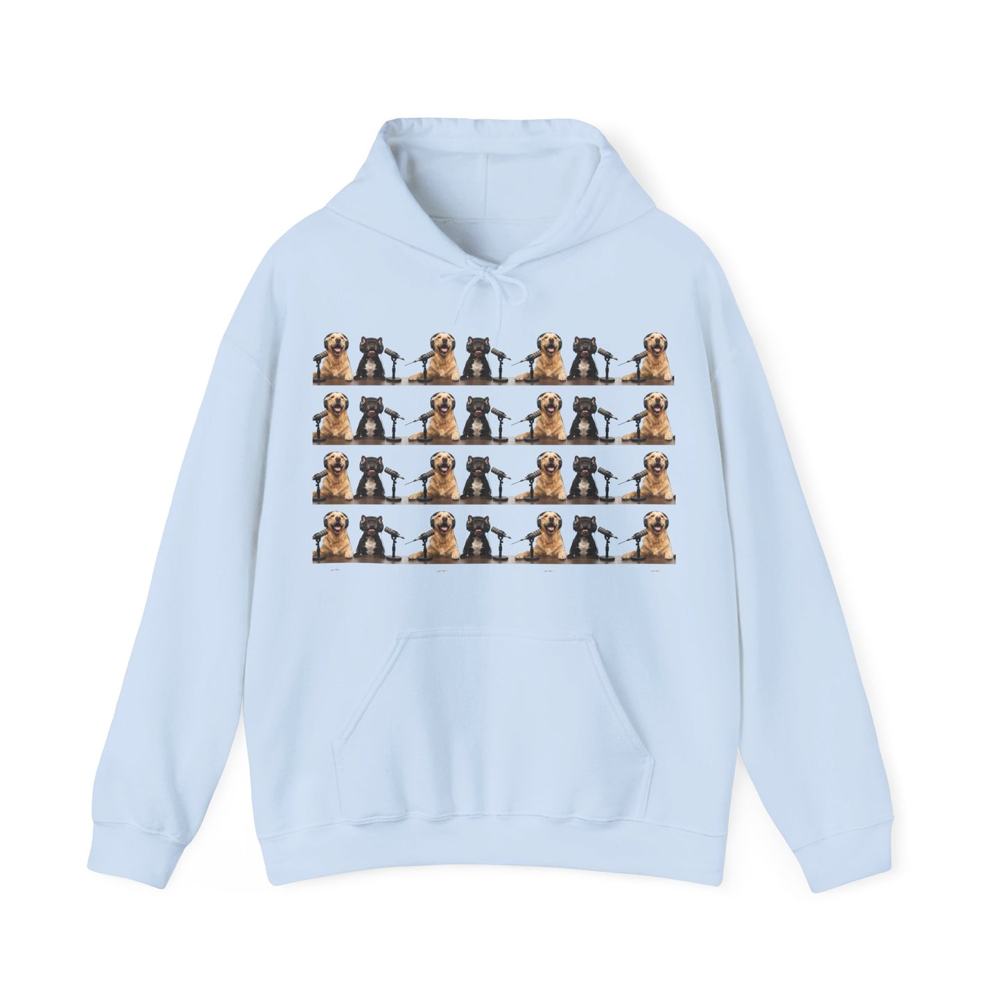 Goldie & Frenchie Repeating Pattern with UK Flag Hoodie — Front & Back Print - Ships from United Kingdom