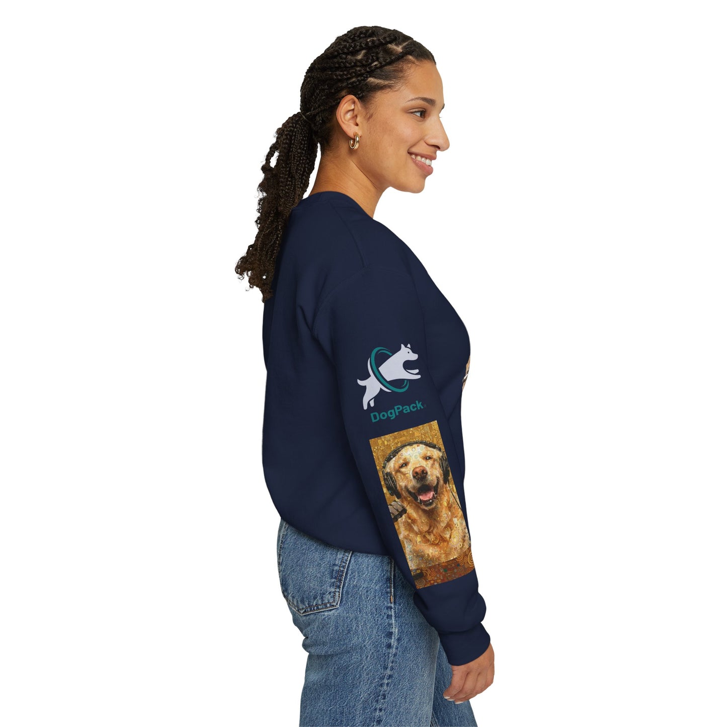 Goldie & Frenchie Chatting Crewneck with Klimt style G&F sleeves