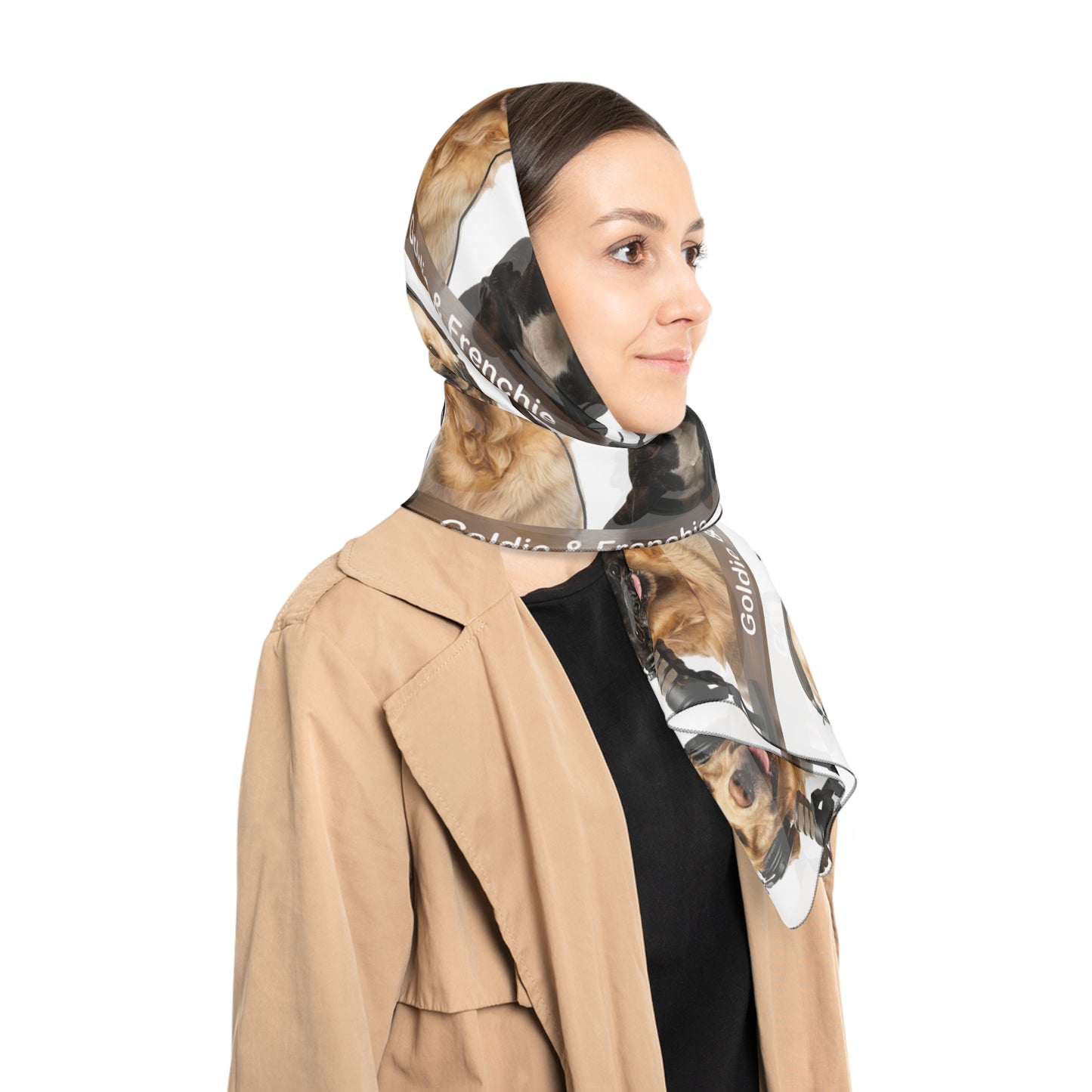 Goldie & Frenchie Square Repeat Pattern Scarf - 2 sizes available