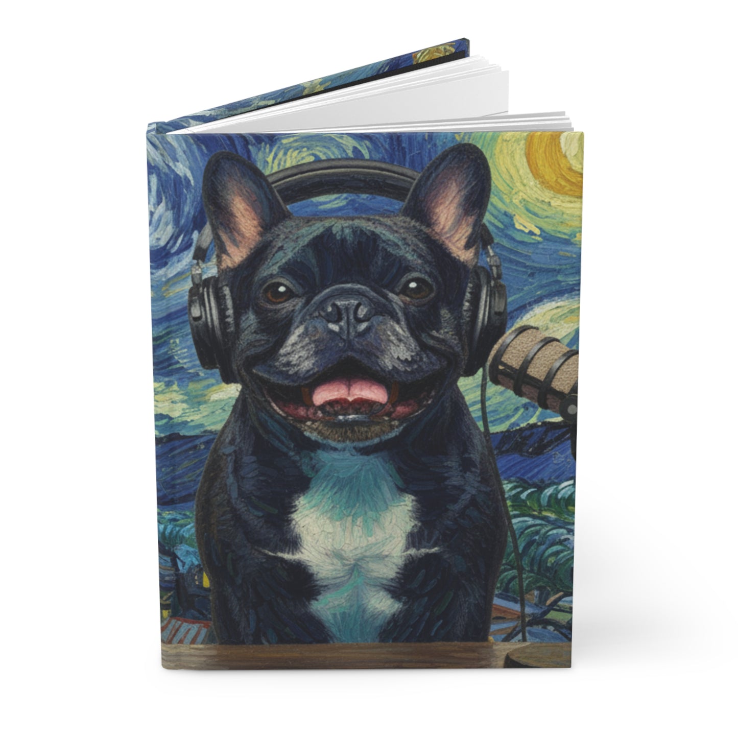 Goldie & Frenchie 'Starry Night' Hard-Cover, Perforated, Lined, Notebook