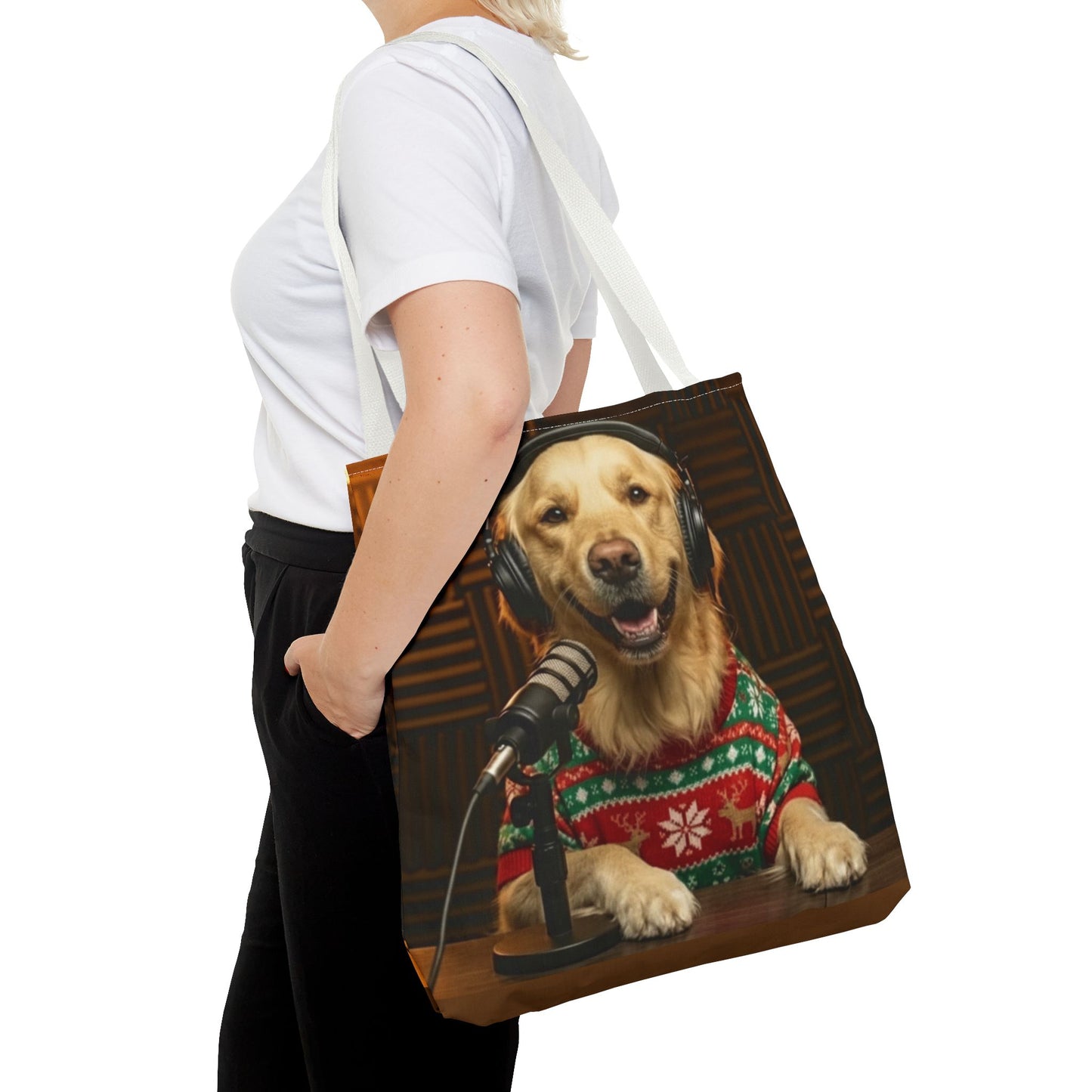 Goldie & Frenchie Smiling Christmas Tote Bag