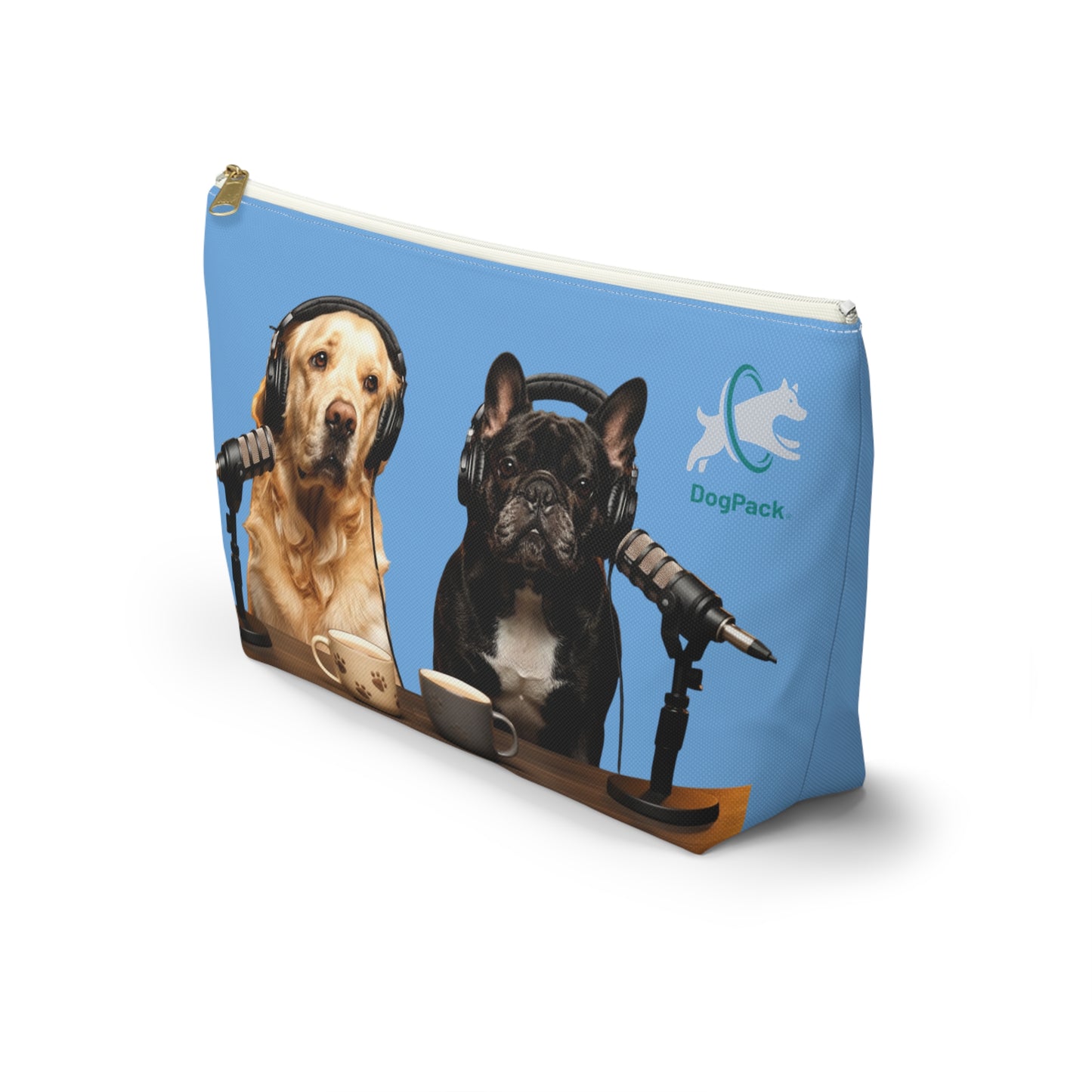 Goldie & Frenchie Playful Puppies and Serious Adults Accessory Pouch