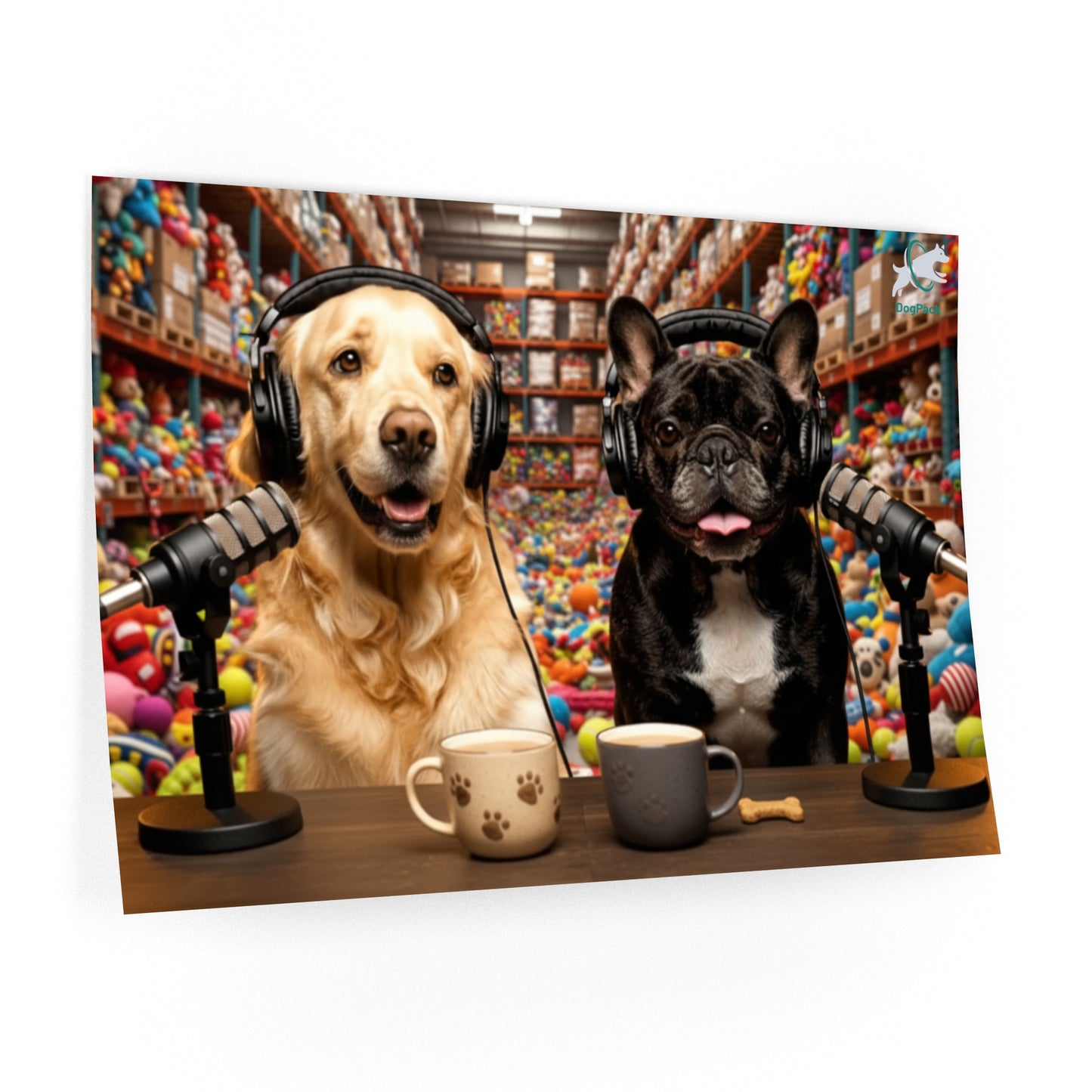 Goldie & Frenchie Happy in the Warehouse Wall Decal