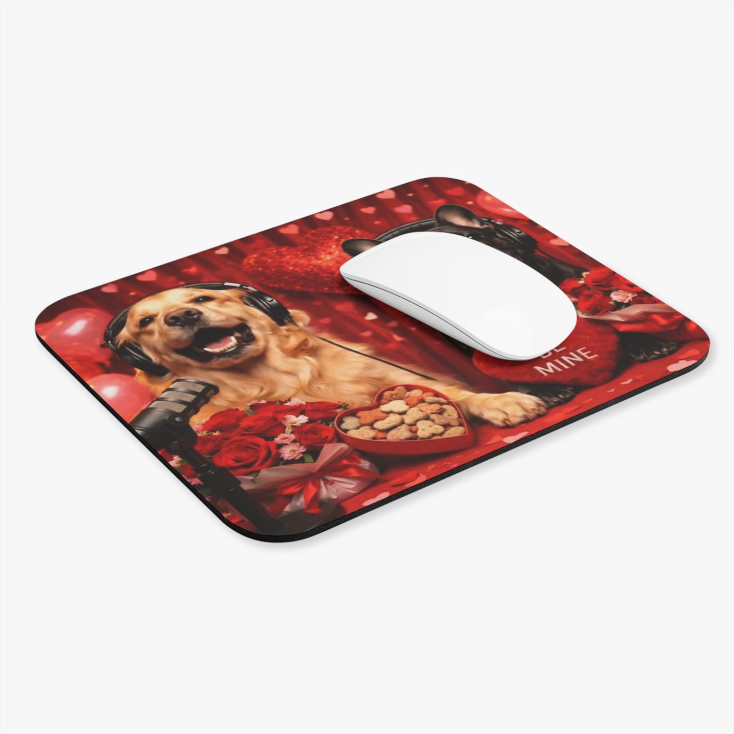 Goldie & Frenchie 'Valentines Day' Mouse Pad - 9x8 inches