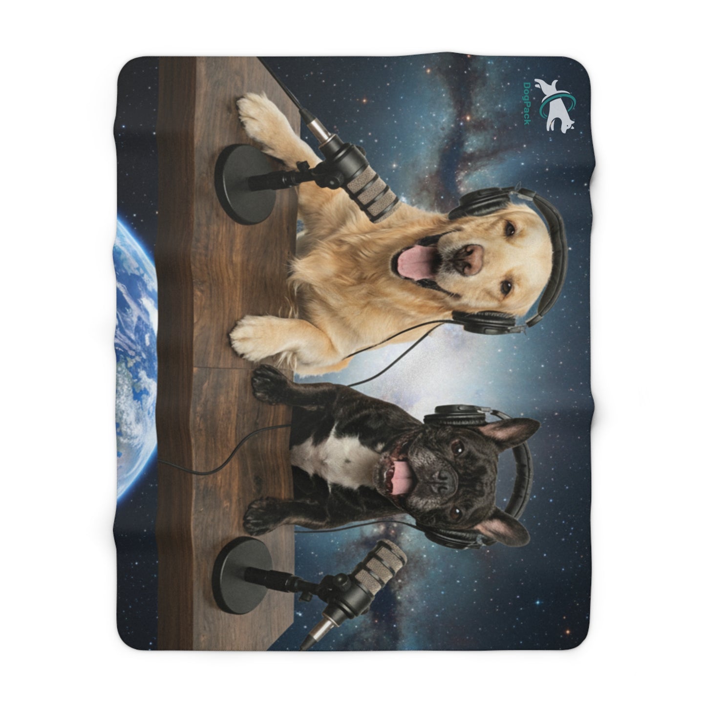 Goldie & Frenchie Sherpa Fleece Blanket — Broadcasting from Space