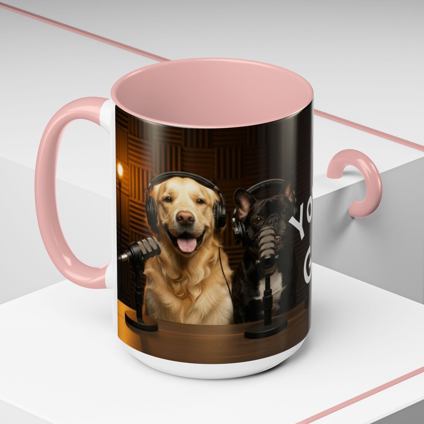Goldie & Frenchie Custom Accent Coffee Mug – Choose your Color Interior and Send in your Pic (11/15oz)