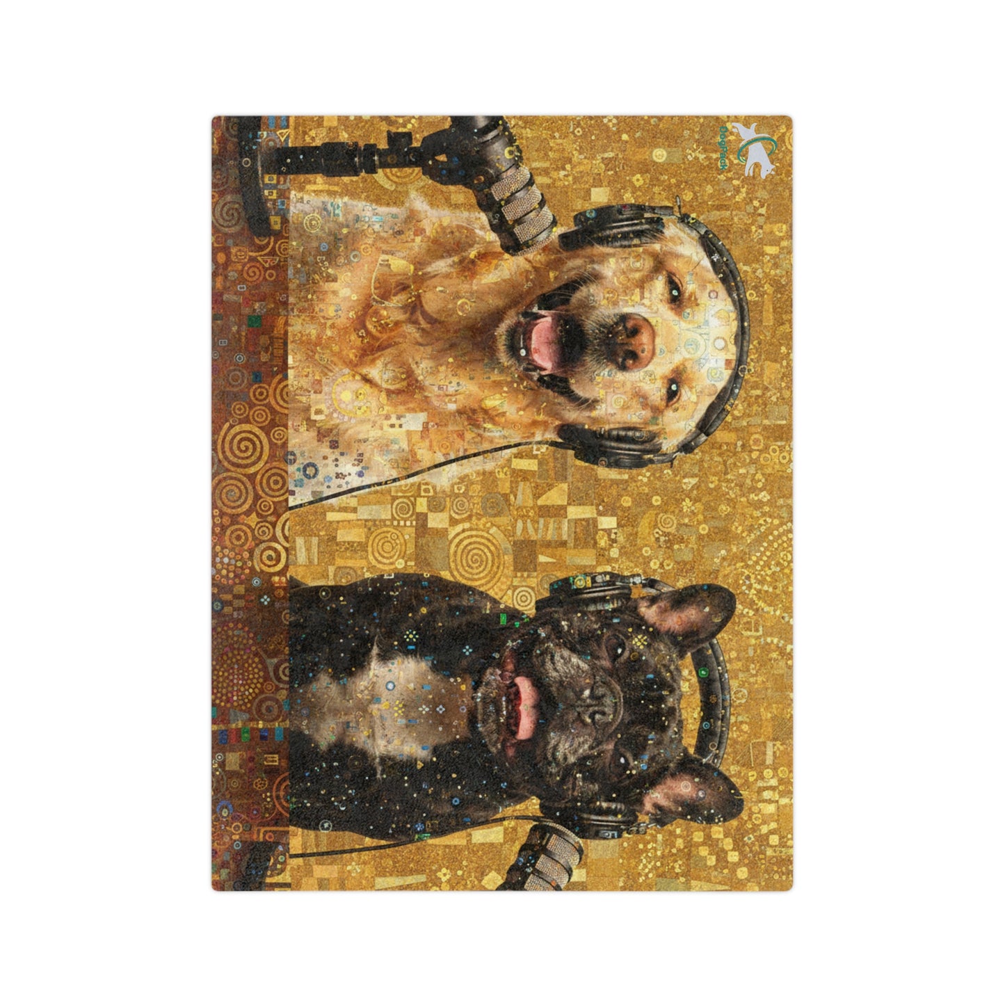 Goldie & Frenchie Klimt Style Velveteen Microfiber Blanket