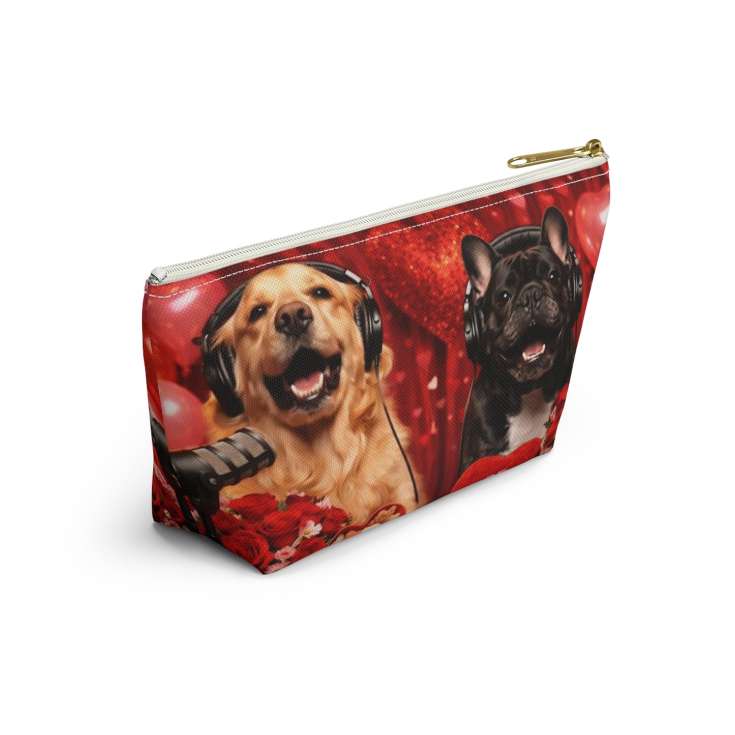 Goldie & Frenchie Valentines Day Inspired Red Accessory Pouch
