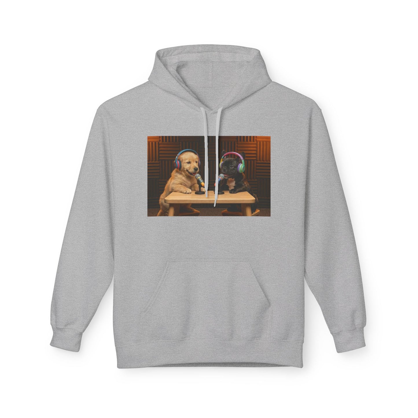 Puppies Goldie & Frenchie Front and Back Print - Soft Style Podcast Hoodie