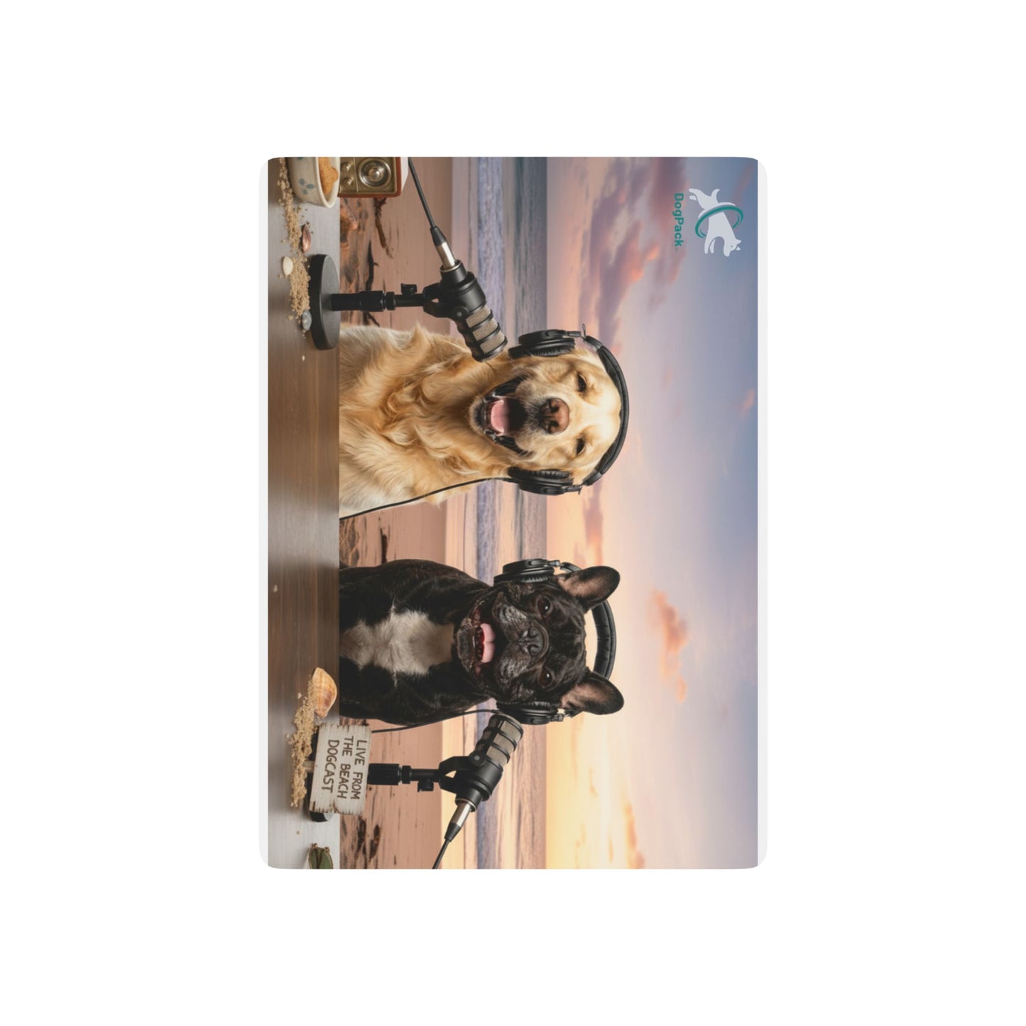 Goldie & Frenchie Broadcasting on the Beach - Poker Playing Cards