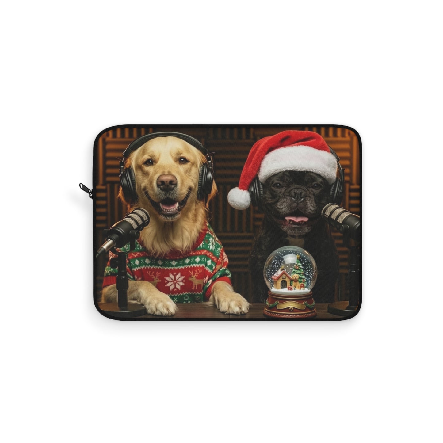 Goldie & Frenchie in Christmas Gear - Laptop Sleeve (12", 13", 15")