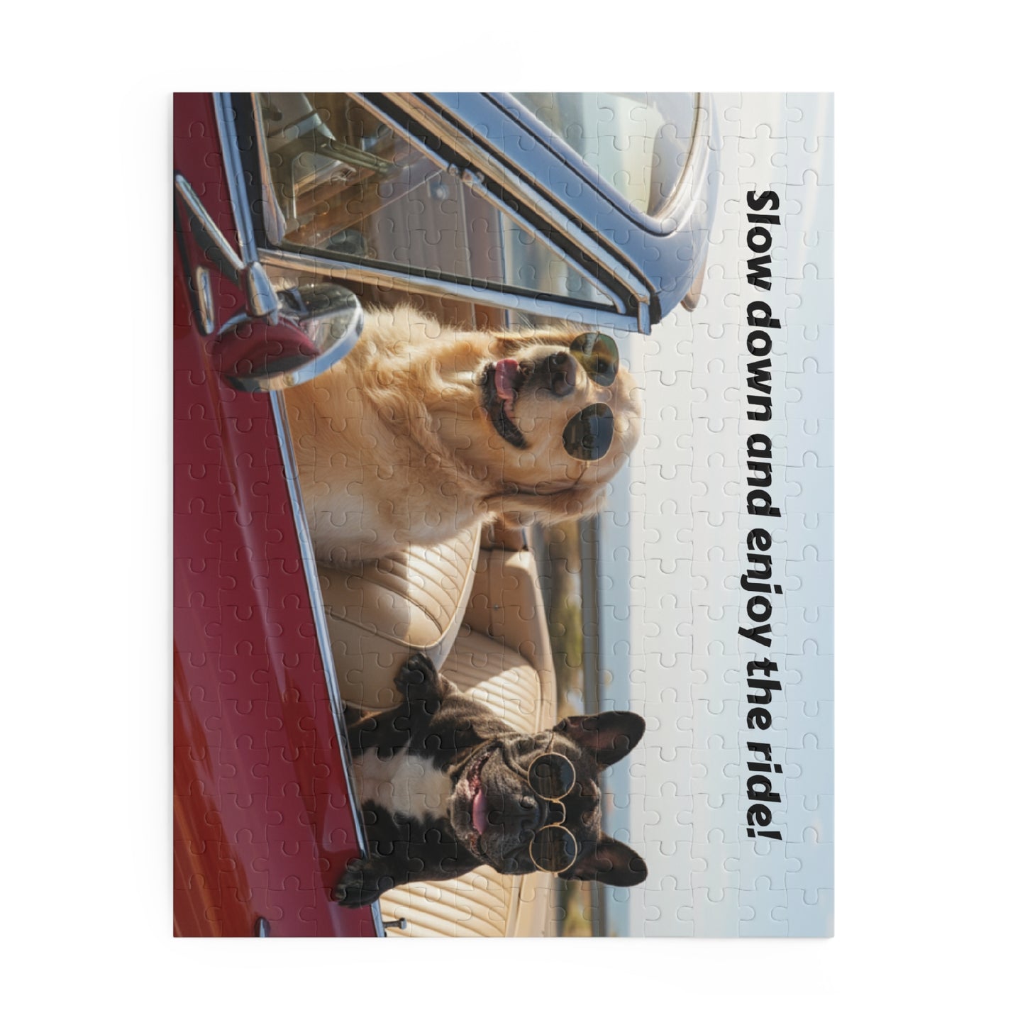 Goldie & Frenchie 'Slow Down and Enjoy the Ride' Puzzle - 120/252/500 - Piece Jigsaw Puzzle