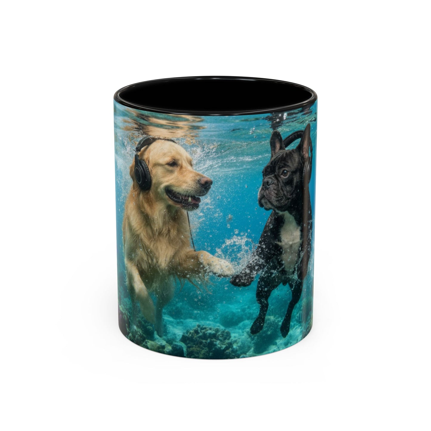 Goldie & Frenchie 'Let's go Deep' Accent Coffee Mug – Choose your Color Interior (11/15oz)