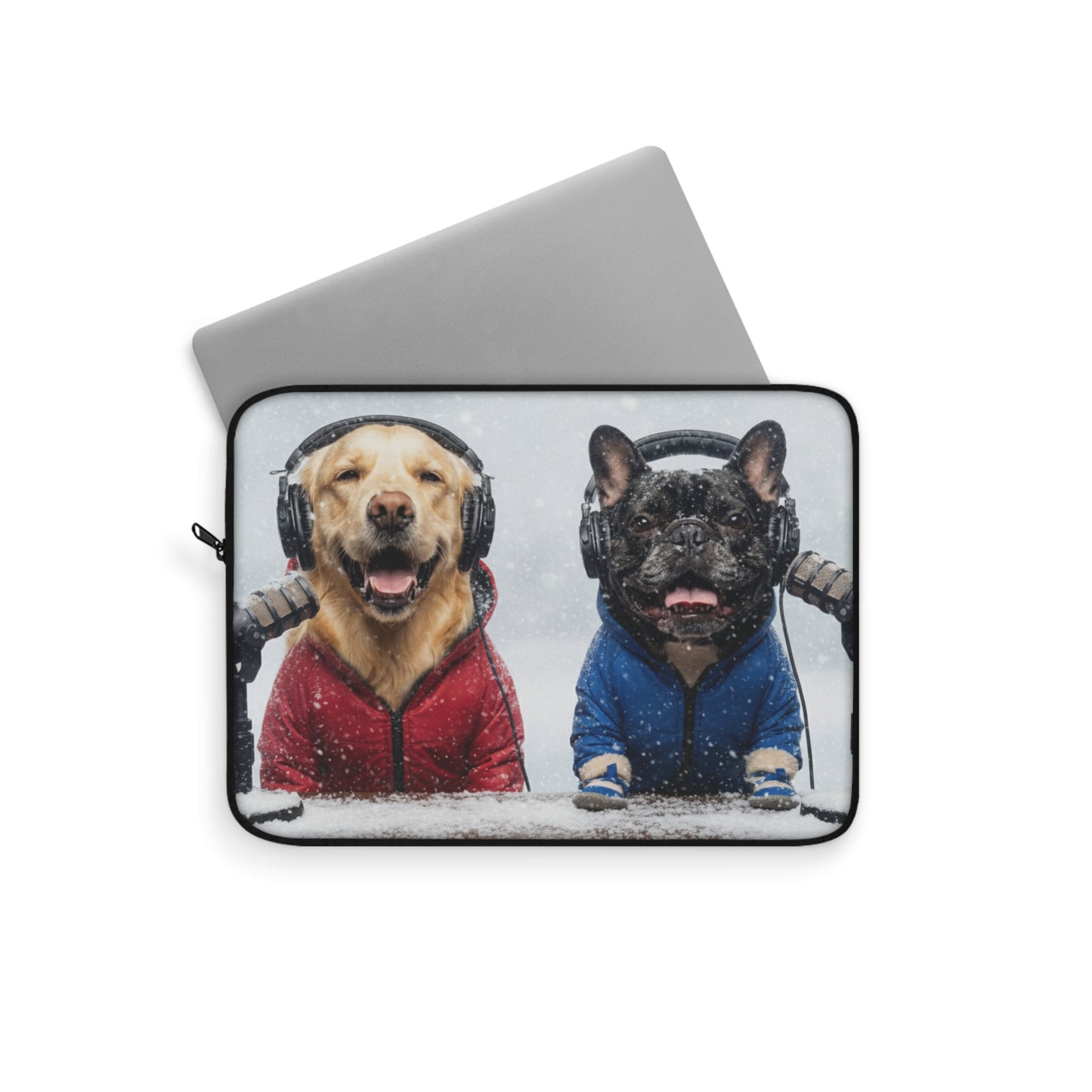 Goldie & Frenchie in Winter Coats - Laptop Sleeve (12", 13", 15")