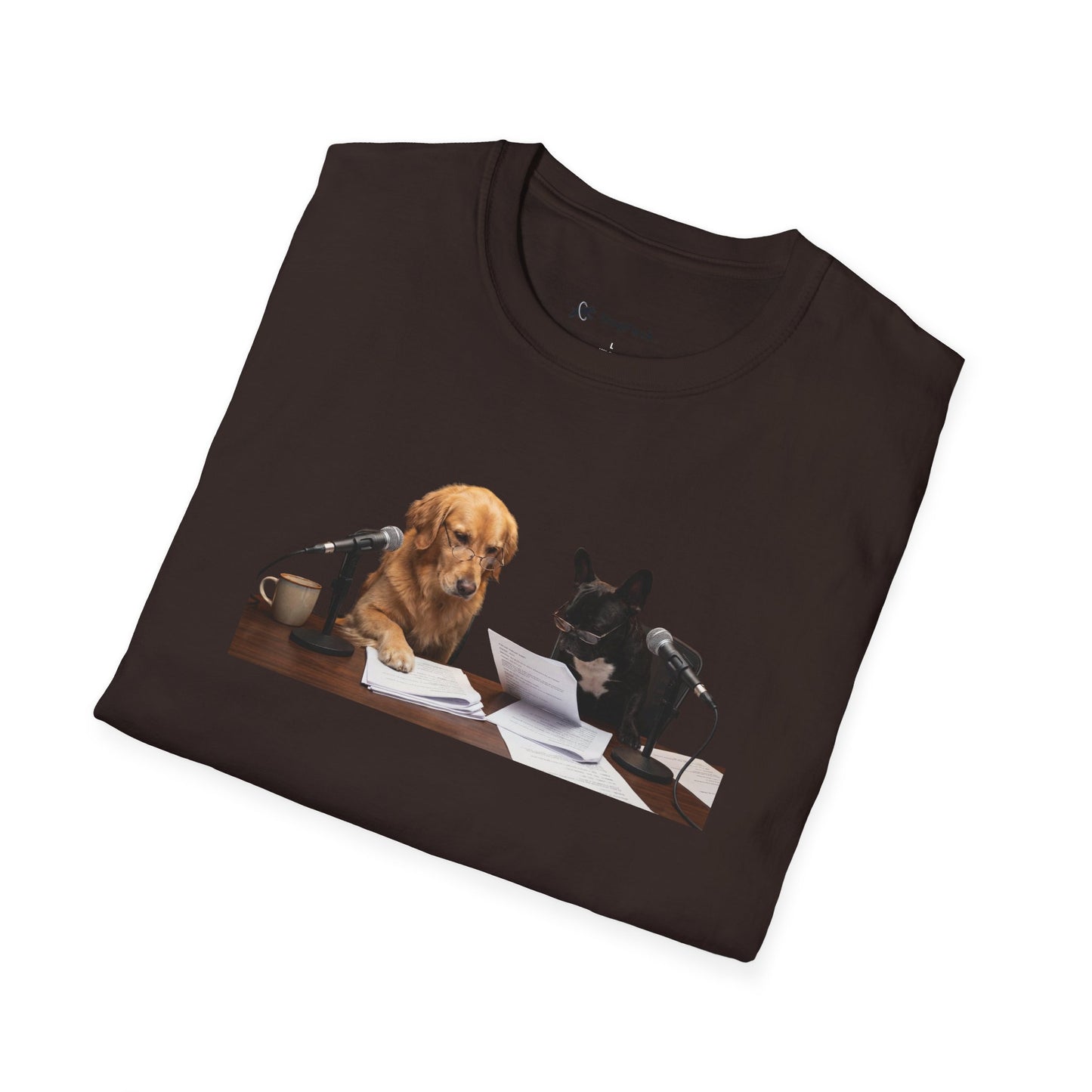 Goldie & Frenchie 'Reading over the Script' Graphic Softstyle T-Shirt - Unisex