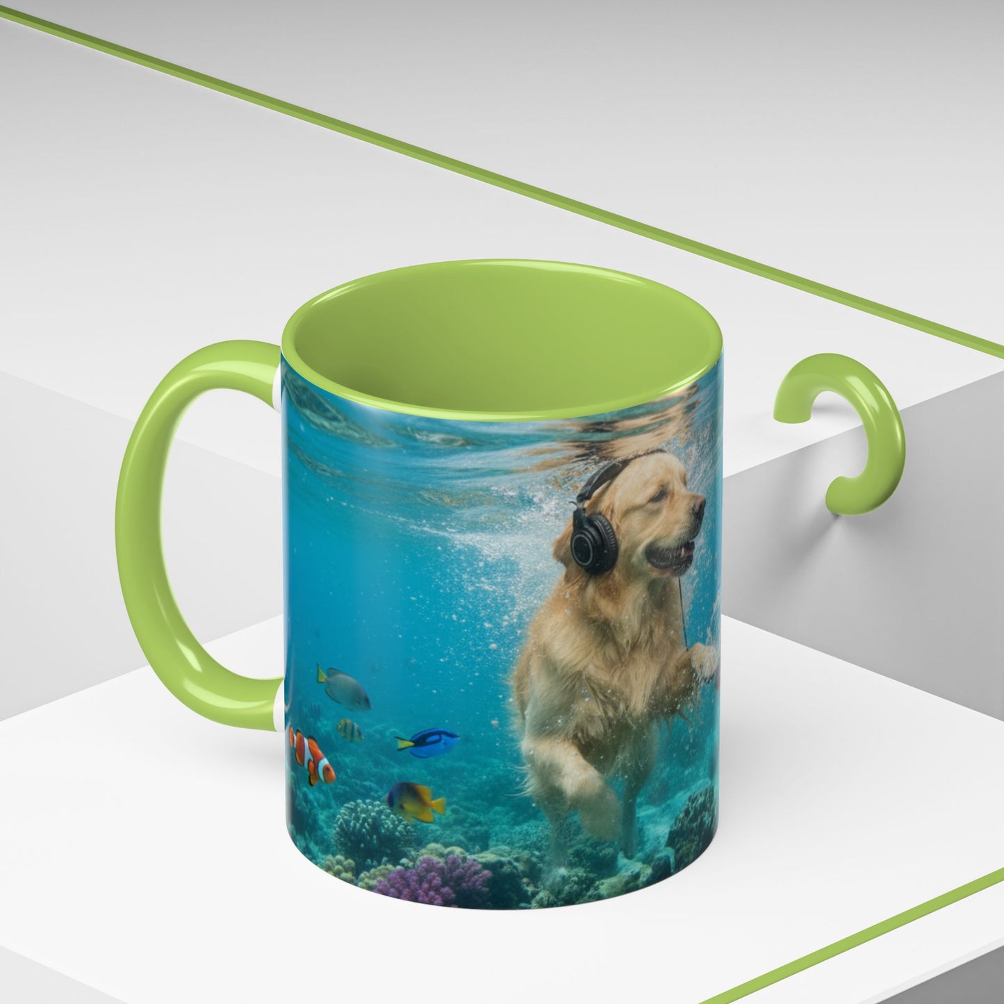 Goldie & Frenchie 'Let's go Deep' Accent Coffee Mug – Choose your Color Interior (11/15oz)