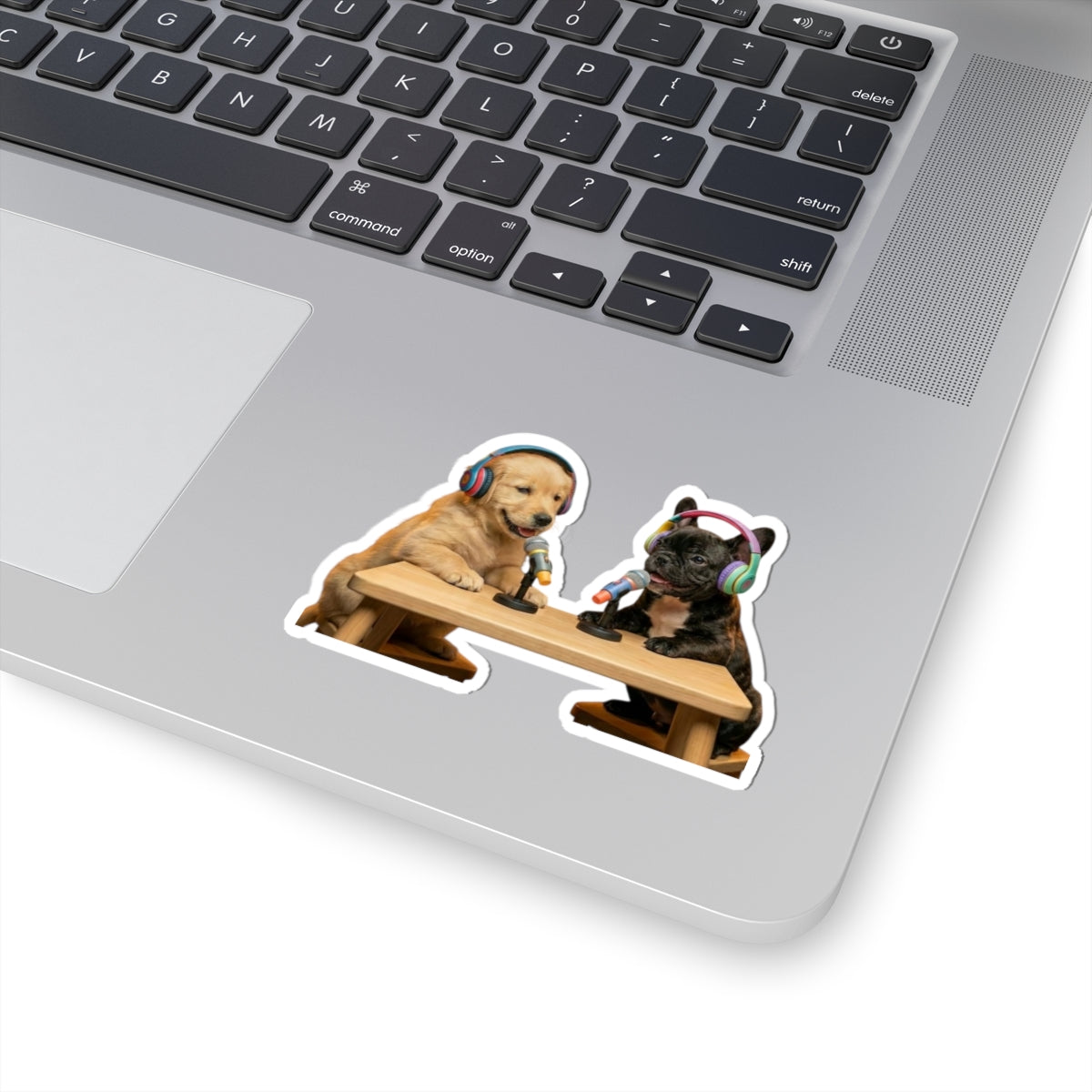 Goldie & Frenchie Podcast Puppies Kiss-Cut Sticker