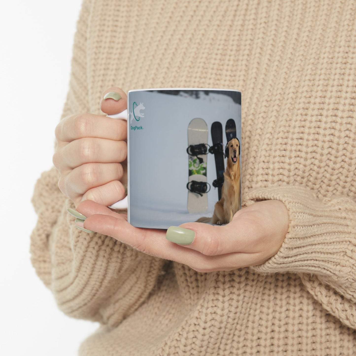 Goldie & Frenchie Hitting the Slopes — Snowboard Day Ski Mug for Dog Lovers (11oz/15oz)