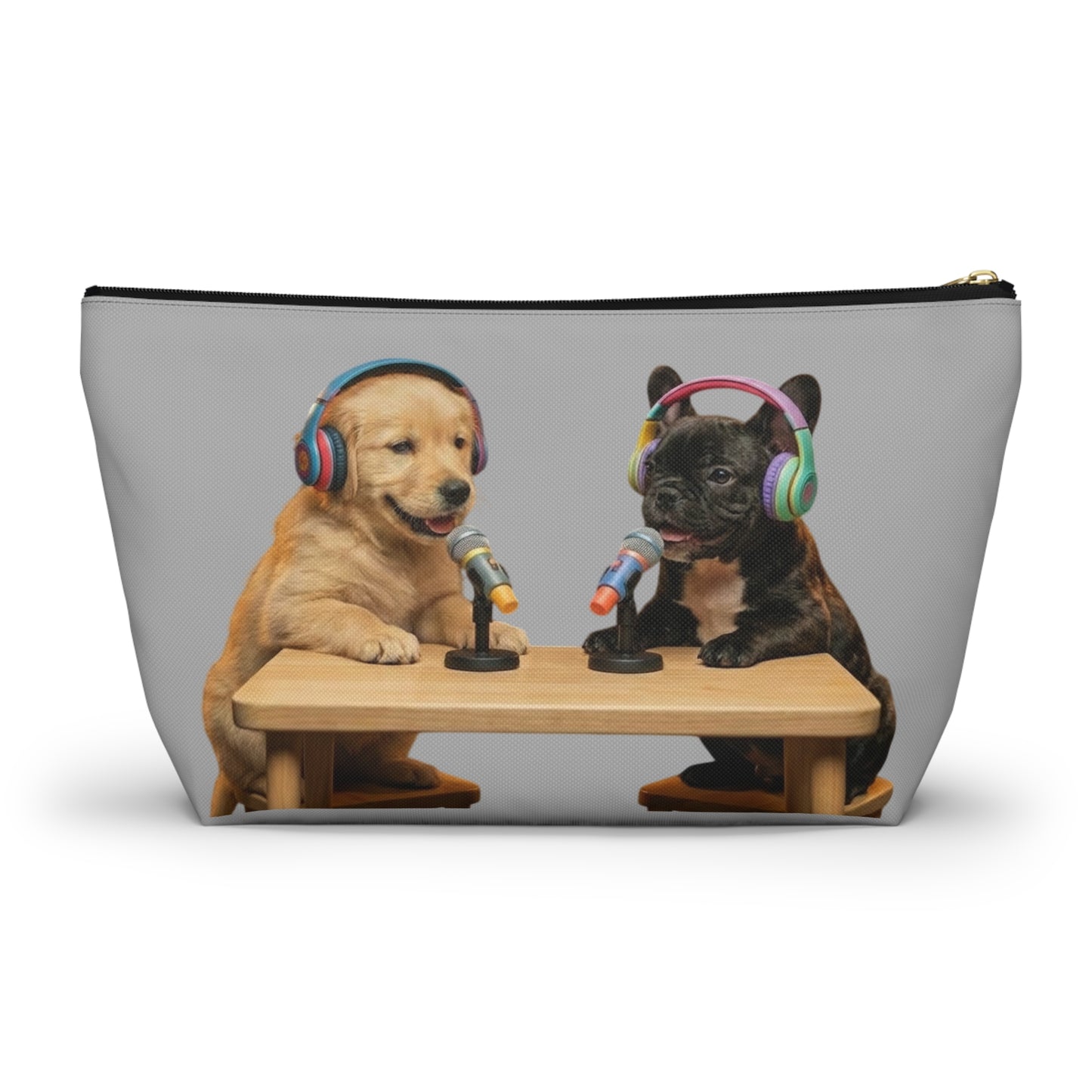 Goldie & Frenchie Playful Puppies and Serious Adults Accessory Pouch