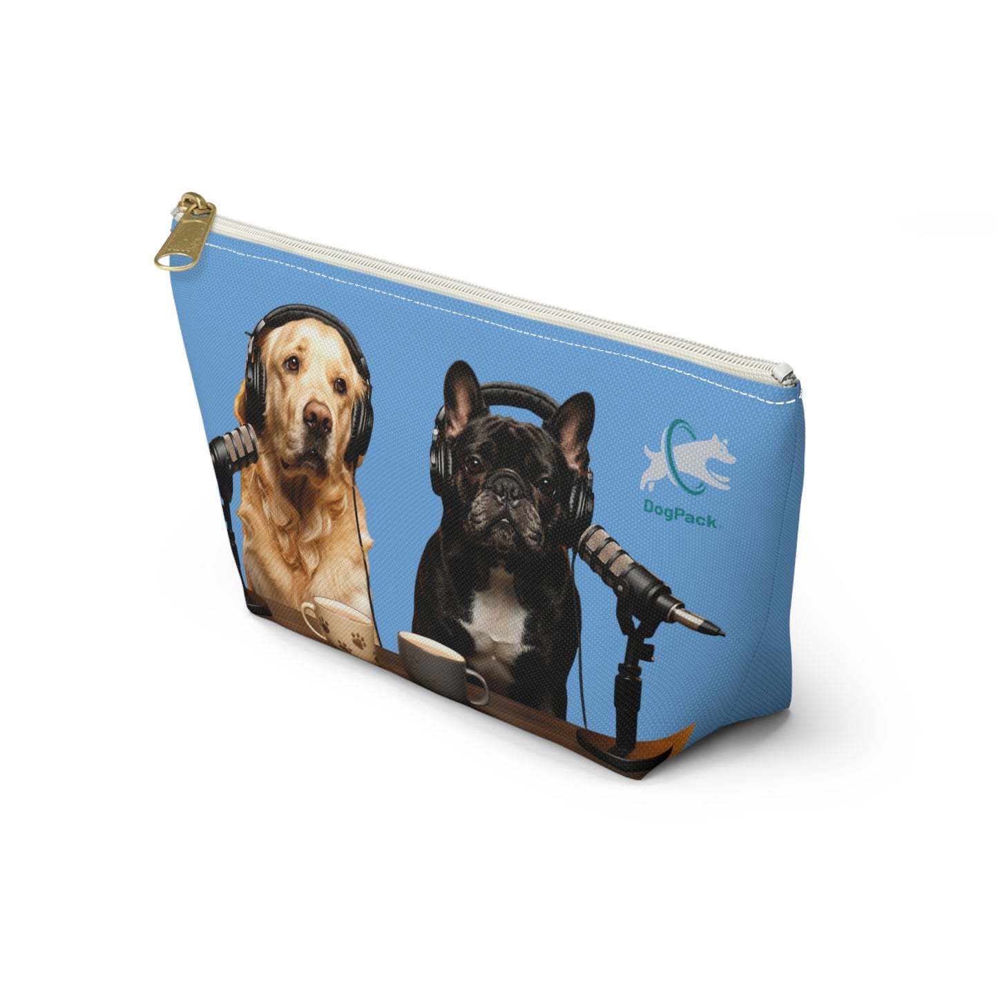 Goldie & Frenchie Playful Puppies and Serious Adults Accessory Pouch