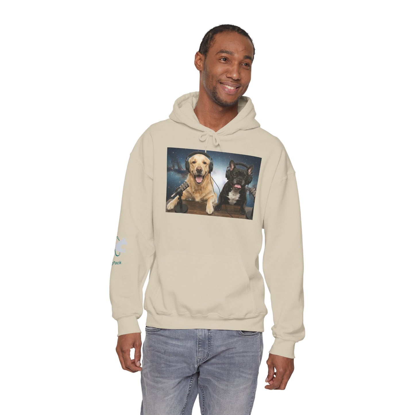 Goldie & Frenchie Cozy Hoodie Broadcasting from Space