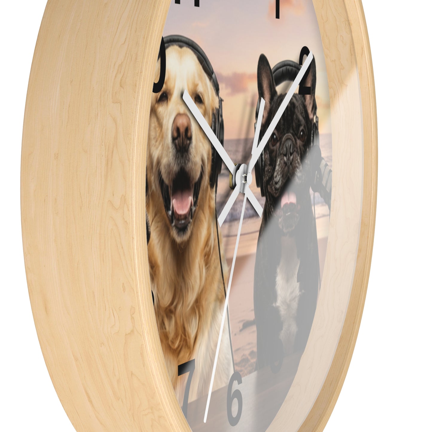 Goldie & Frenchie 'Beach Dogs' Wall Clock