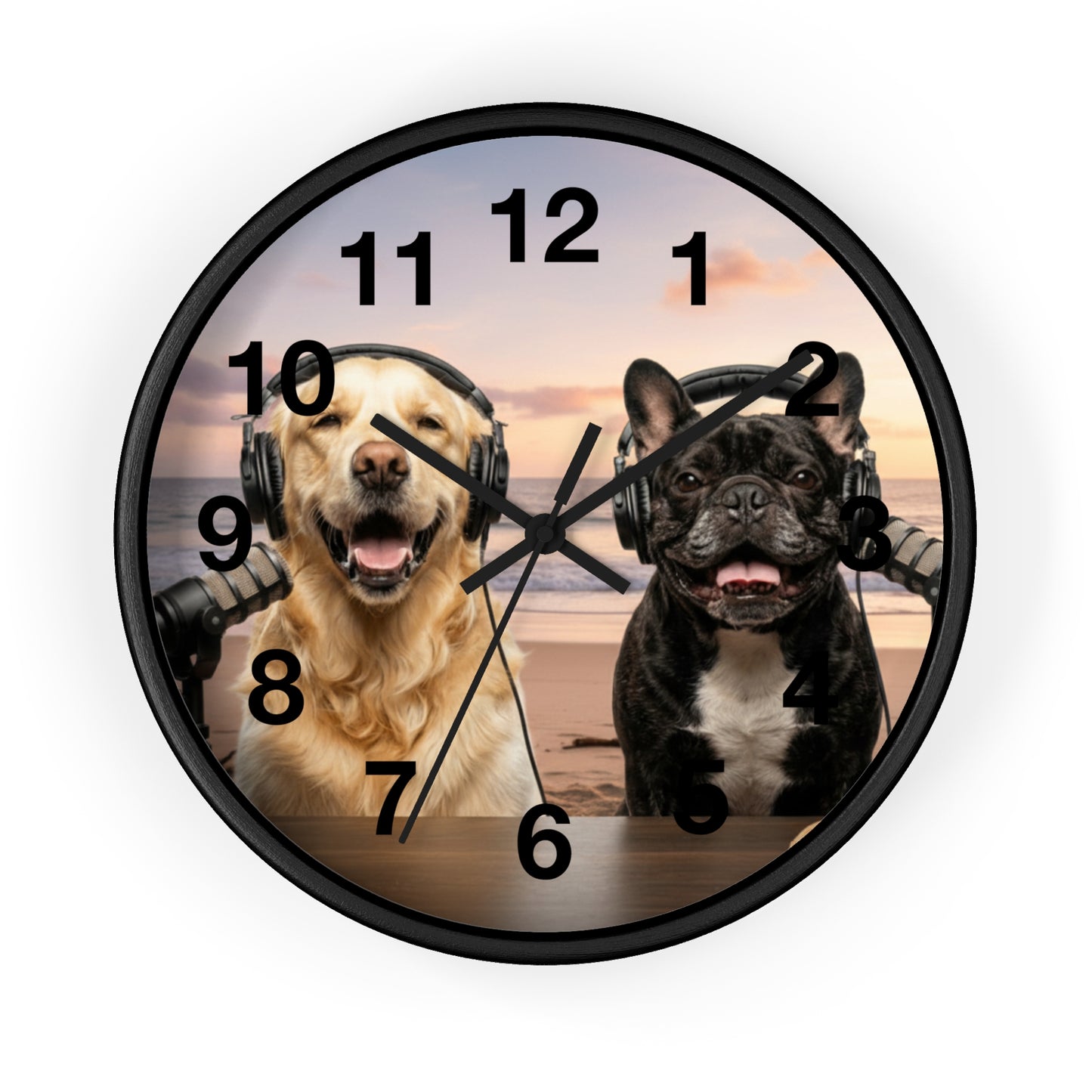 Goldie & Frenchie 'Beach Dogs' Wall Clock