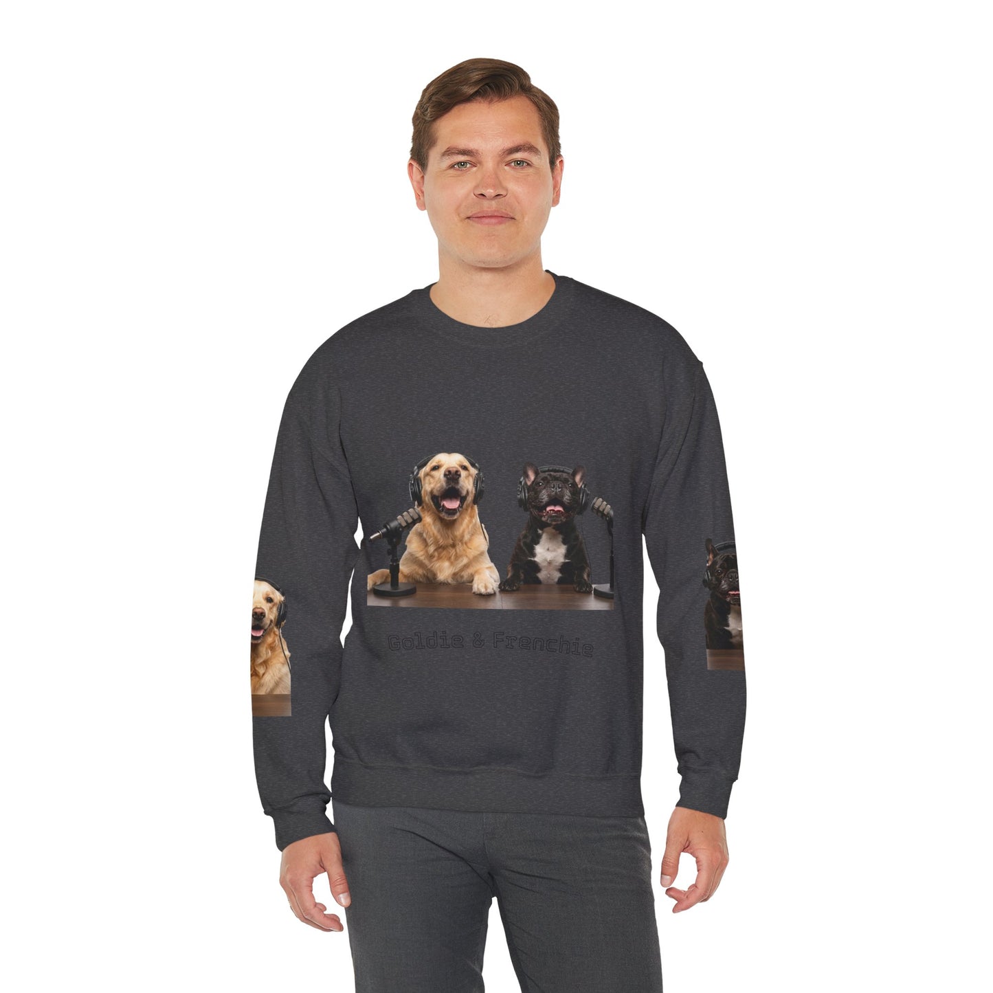 Goldie & Frenchie Smiling Crewneck with G&F sleeves