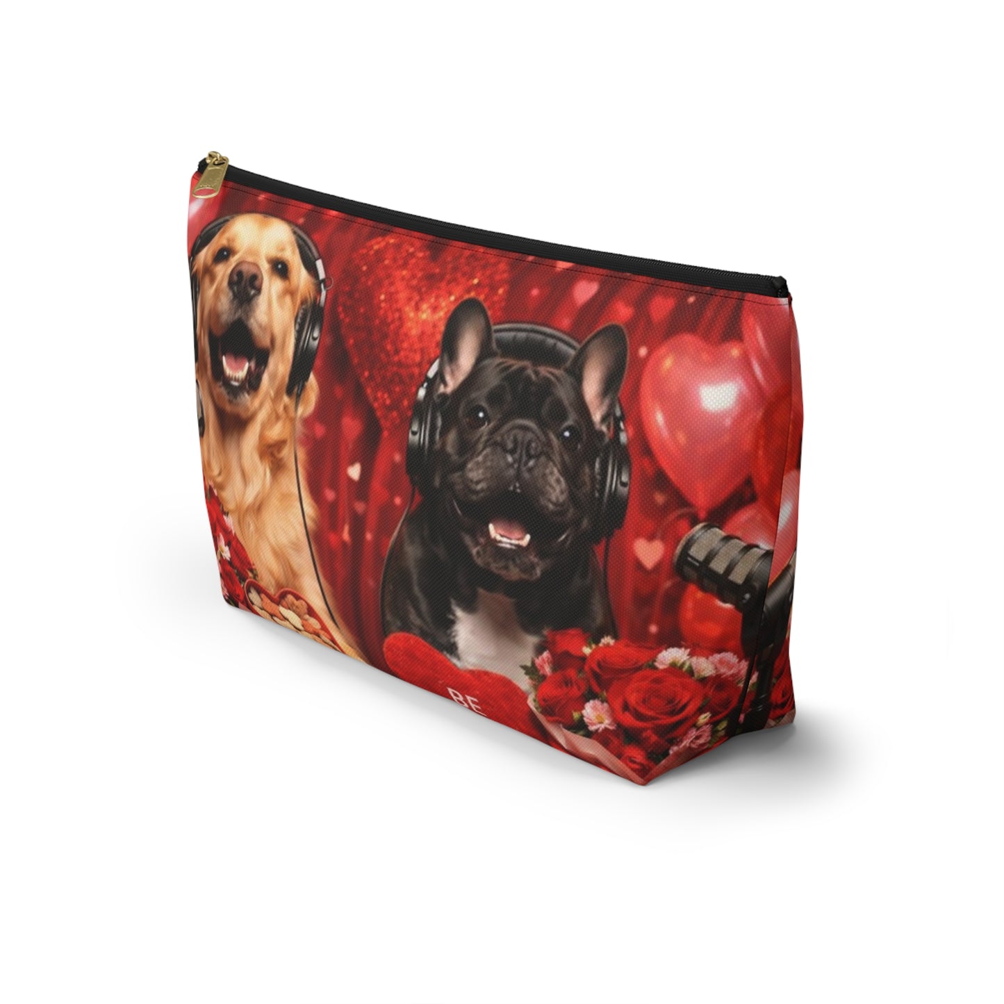 Goldie & Frenchie Valentines Day Inspired Red Accessory Pouch