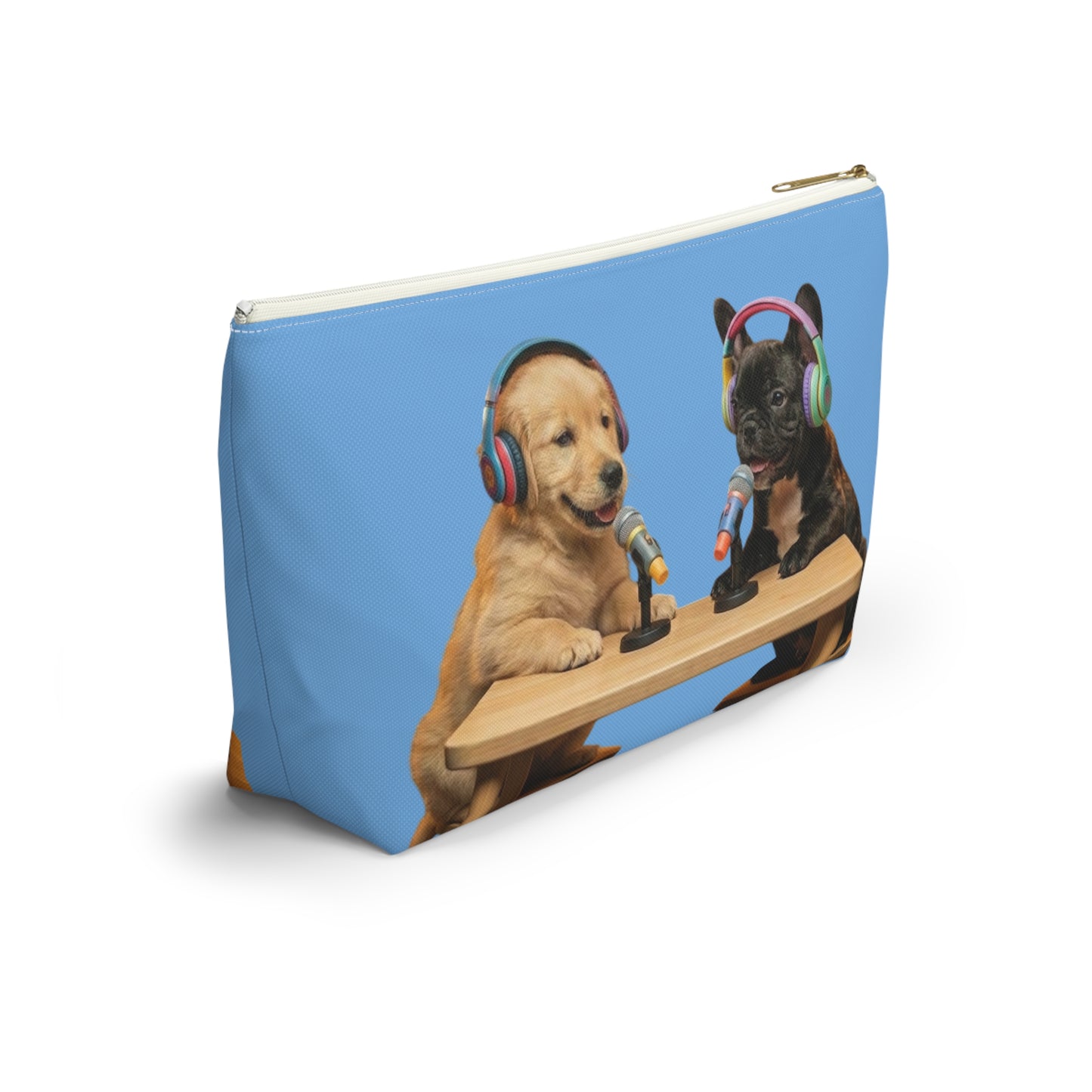 Goldie & Frenchie Playful Puppies and Serious Adults Accessory Pouch