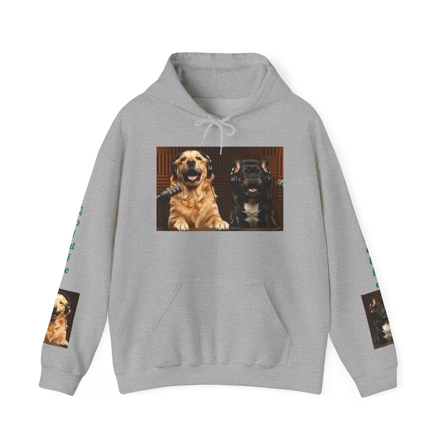 Goldie & Frenchie Hoodie — "Love G&F" Back and Front