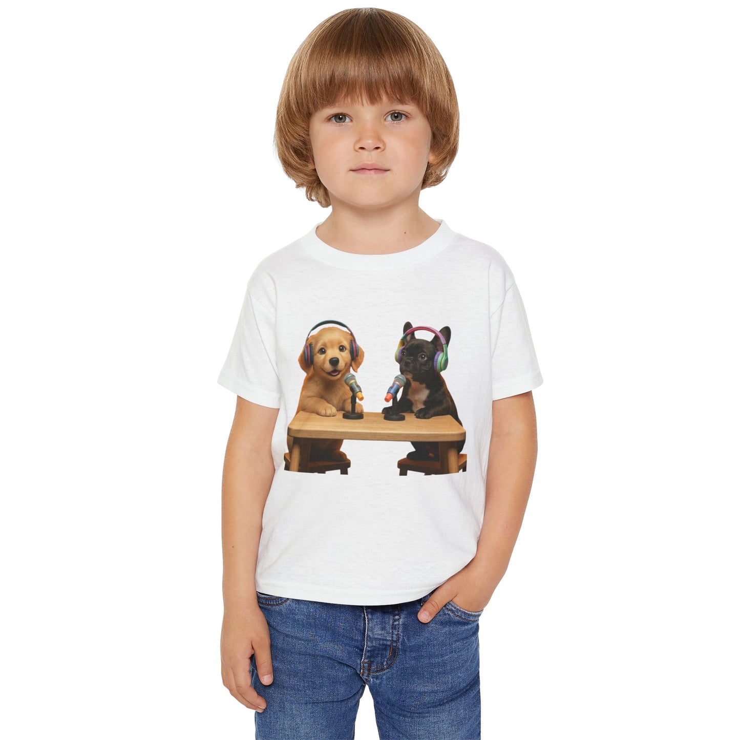 Goldie & Frenchie 'Animated Puppies' Toddler T‑Shirt Front & Back