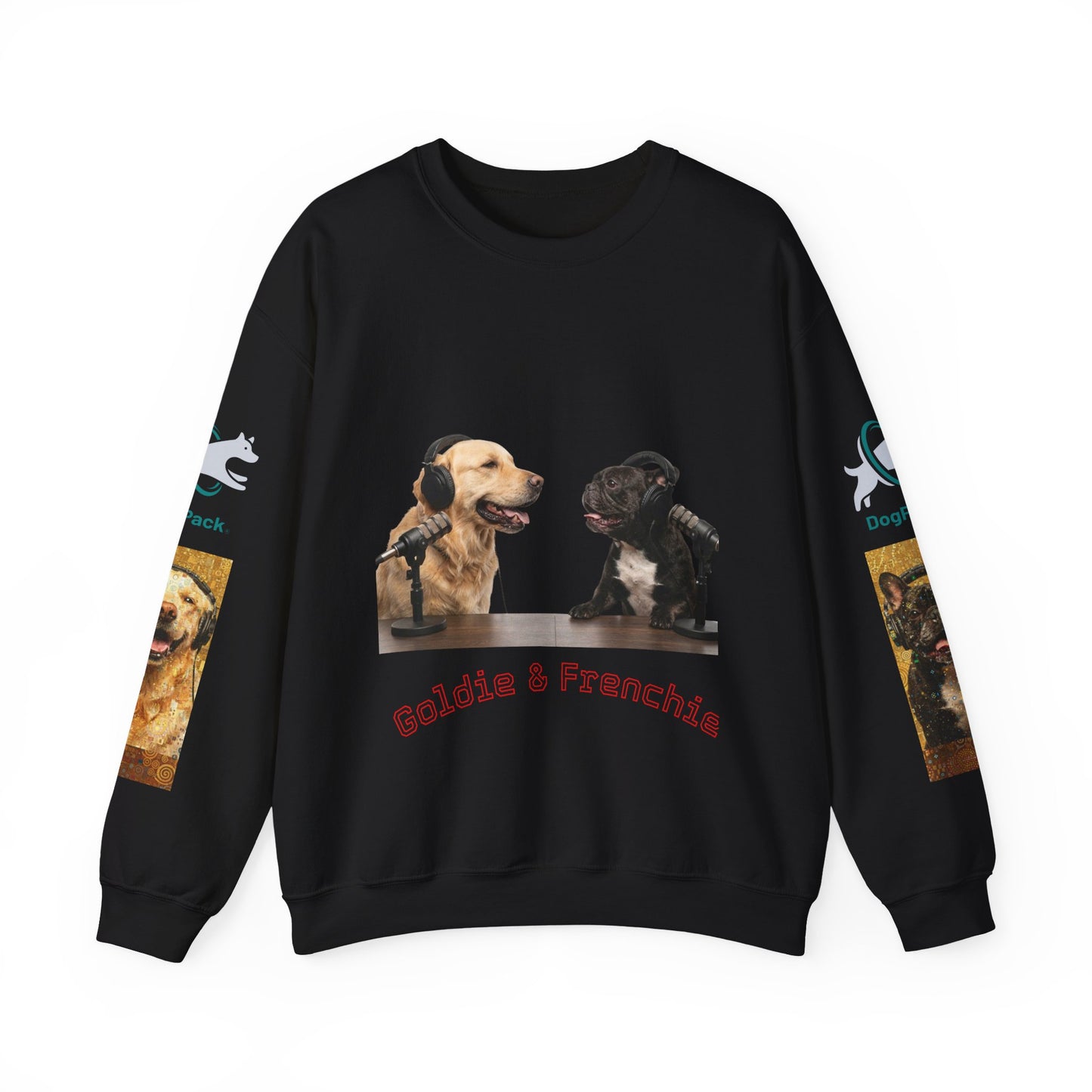 Goldie & Frenchie Chatting Crewneck with Klimt style G&F sleeves
