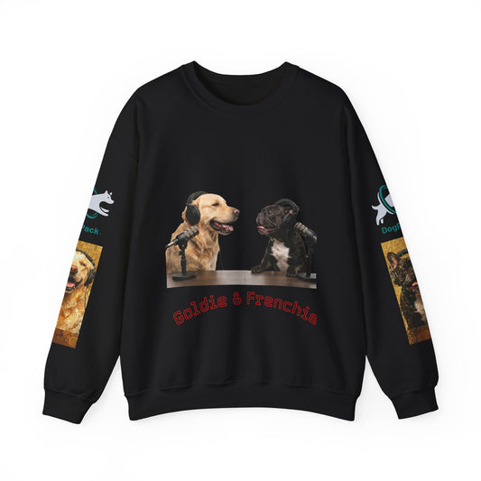 Goldie & Frenchie Chatting Crewneck with Klimt style G&F sleeves