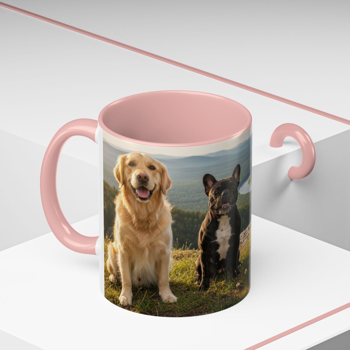 Goldie & Frenchie Take the Day Off Accent Coffee Mug – Out on a Hike (11/15oz)
