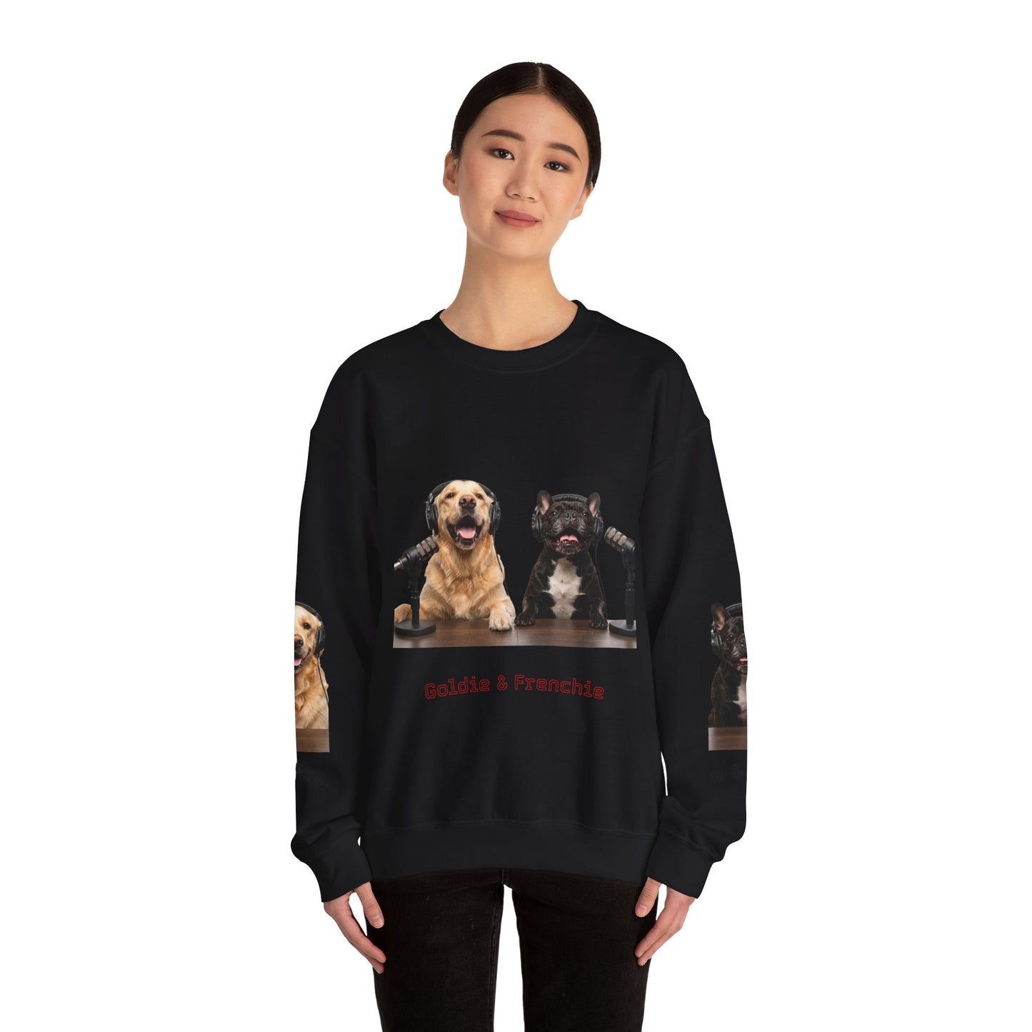 Goldie & Frenchie Smiling Crewneck with G&F sleeves
