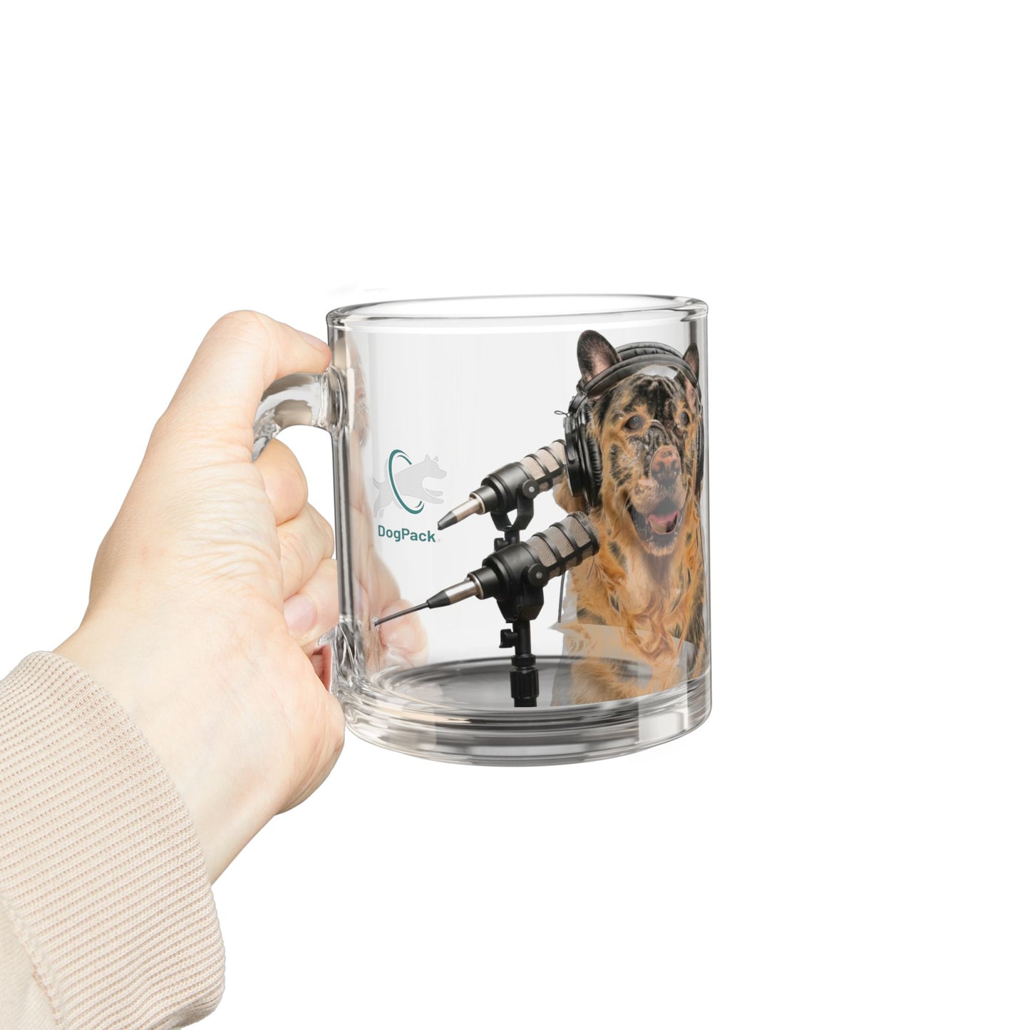 Goldie & Frenchie 10oz (295ml) Glass Mug with Handle