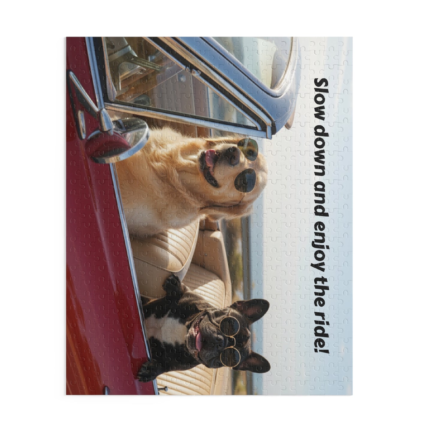 Goldie & Frenchie 'Slow Down and Enjoy the Ride' Puzzle - 120/252/500 - Piece Jigsaw Puzzle