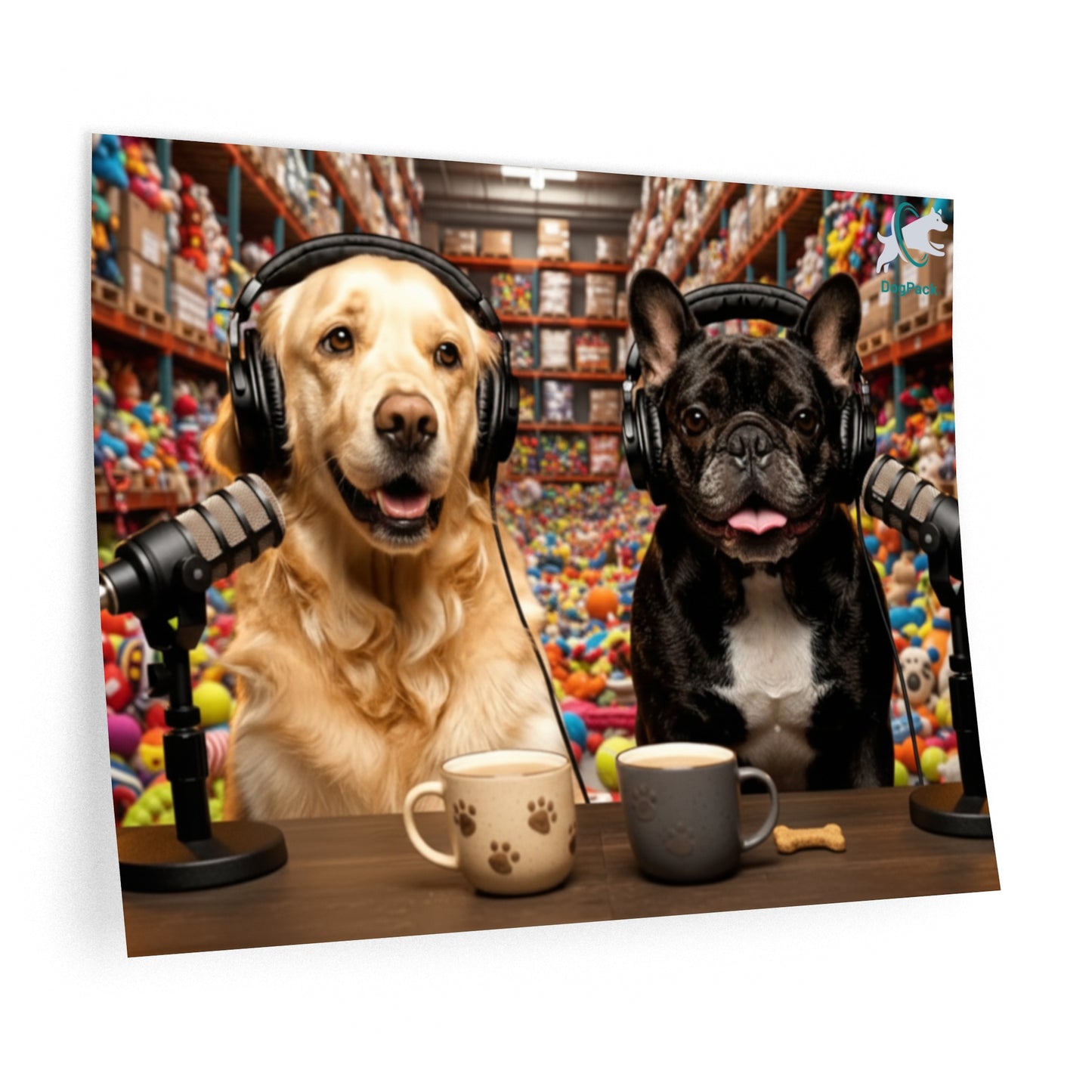 Goldie & Frenchie Happy in the Warehouse Wall Decal